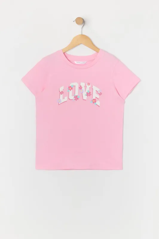 T-shirt à imprimé Floral Love pour fille sold by Urban Planet