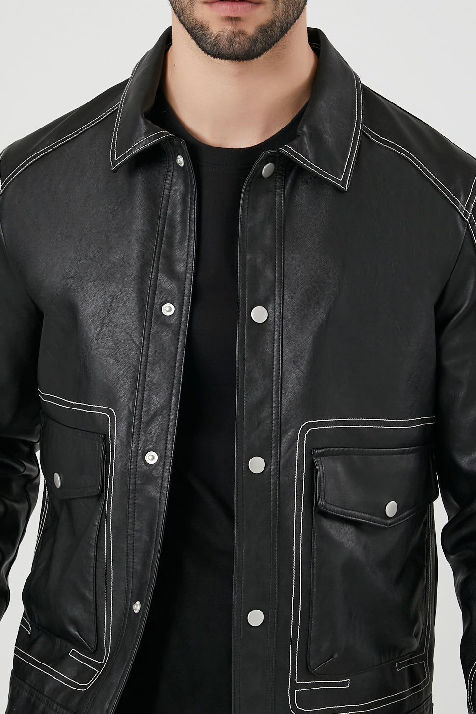 Faux-Leather Trucker Jacket sold by Urban Planet product image thumbnail 5