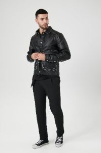 Faux-Leather Trucker Jacket sold by Urban Planet