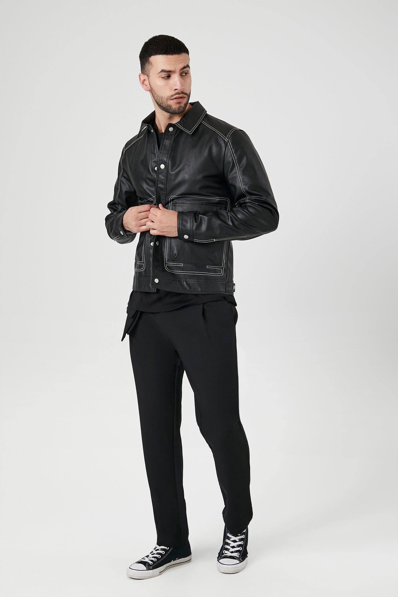 Faux-Leather Trucker Jacket sold by Urban Planet product image thumbnail 4