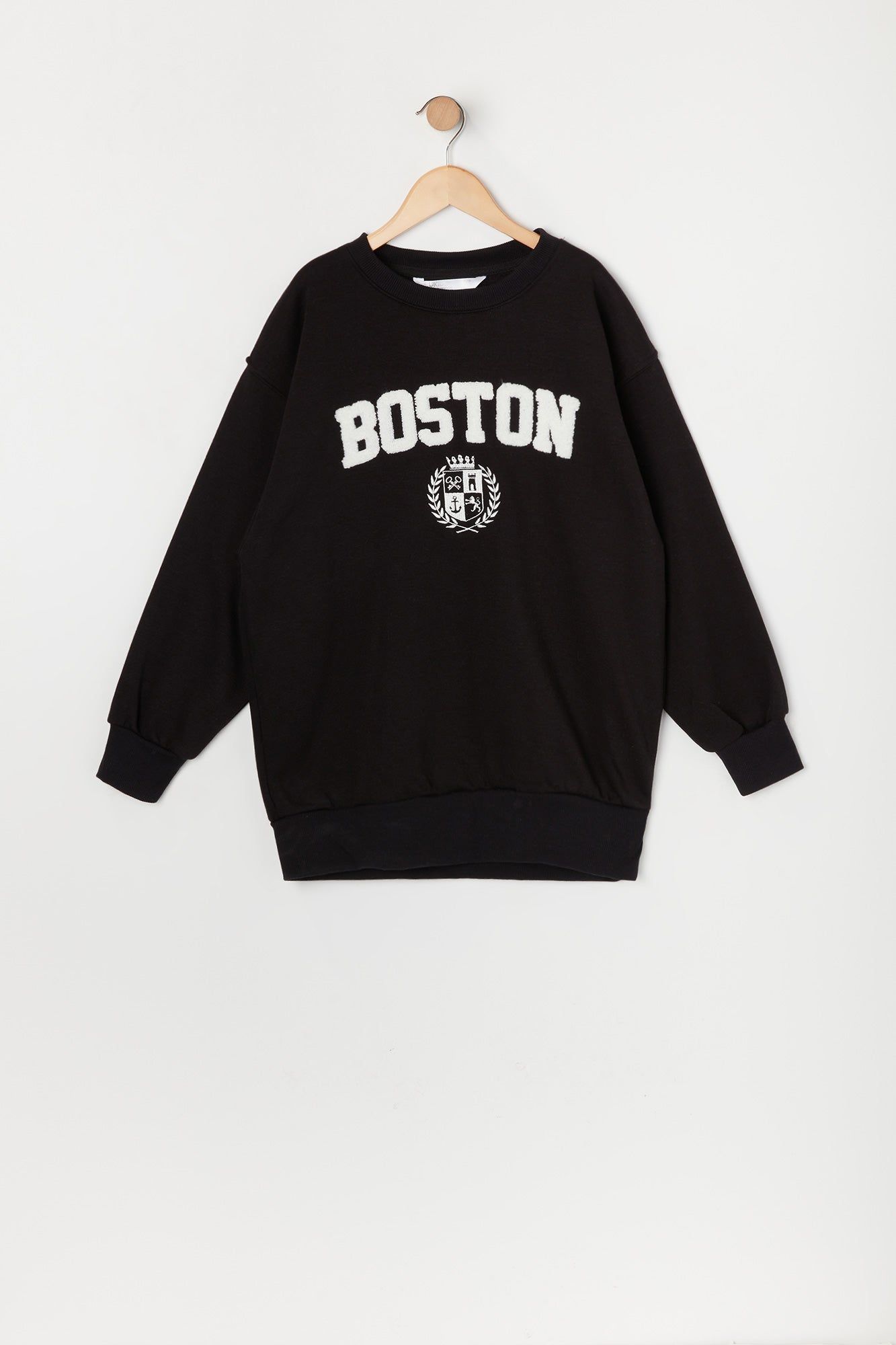 Girls Oversized Boston Sherpa Embroidered Sweatshirt sold by Urban Planet product image thumbnail 2