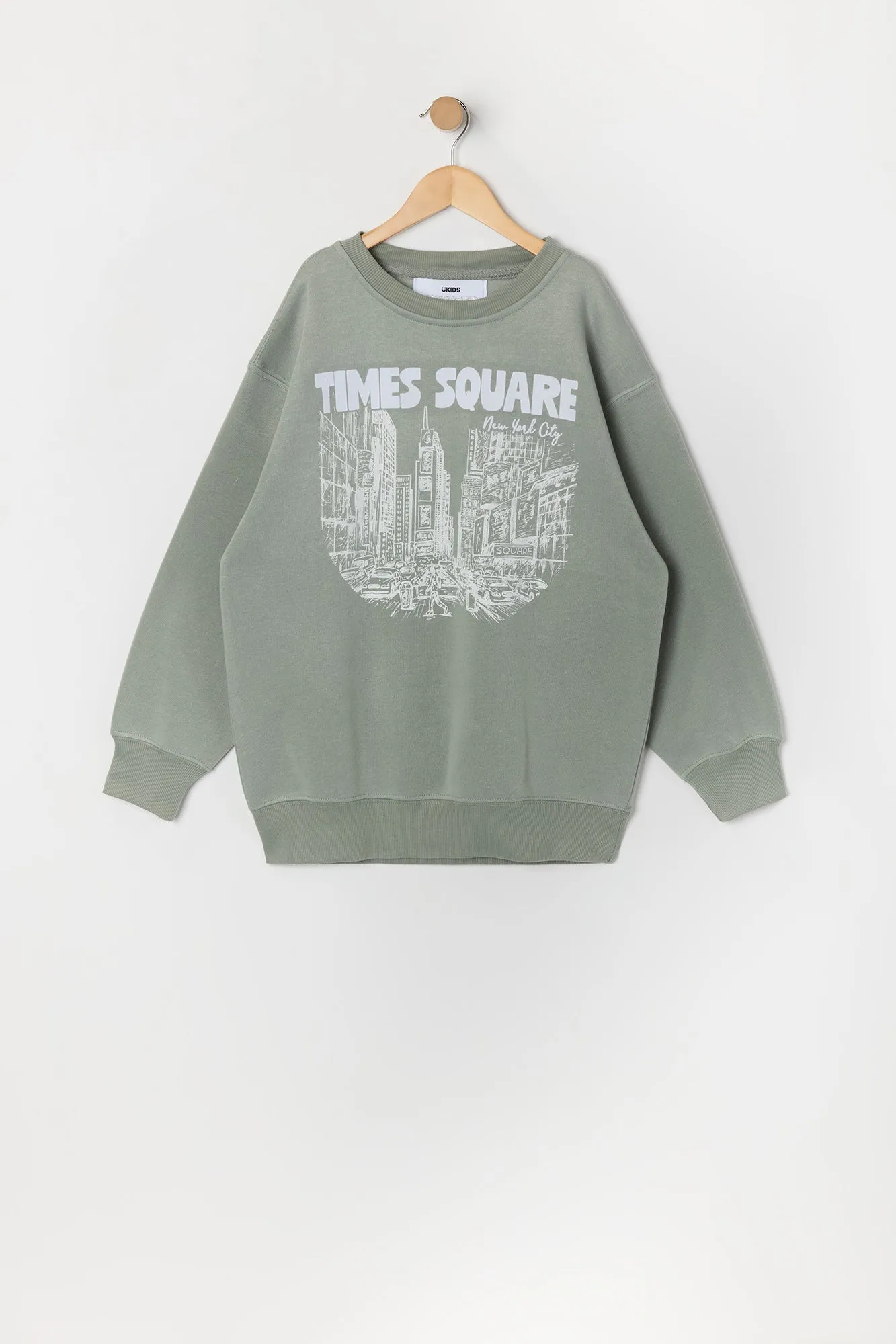 Chandail surdimensionné en molleton à imprimé Times Square pour fille sold by Urban Planet