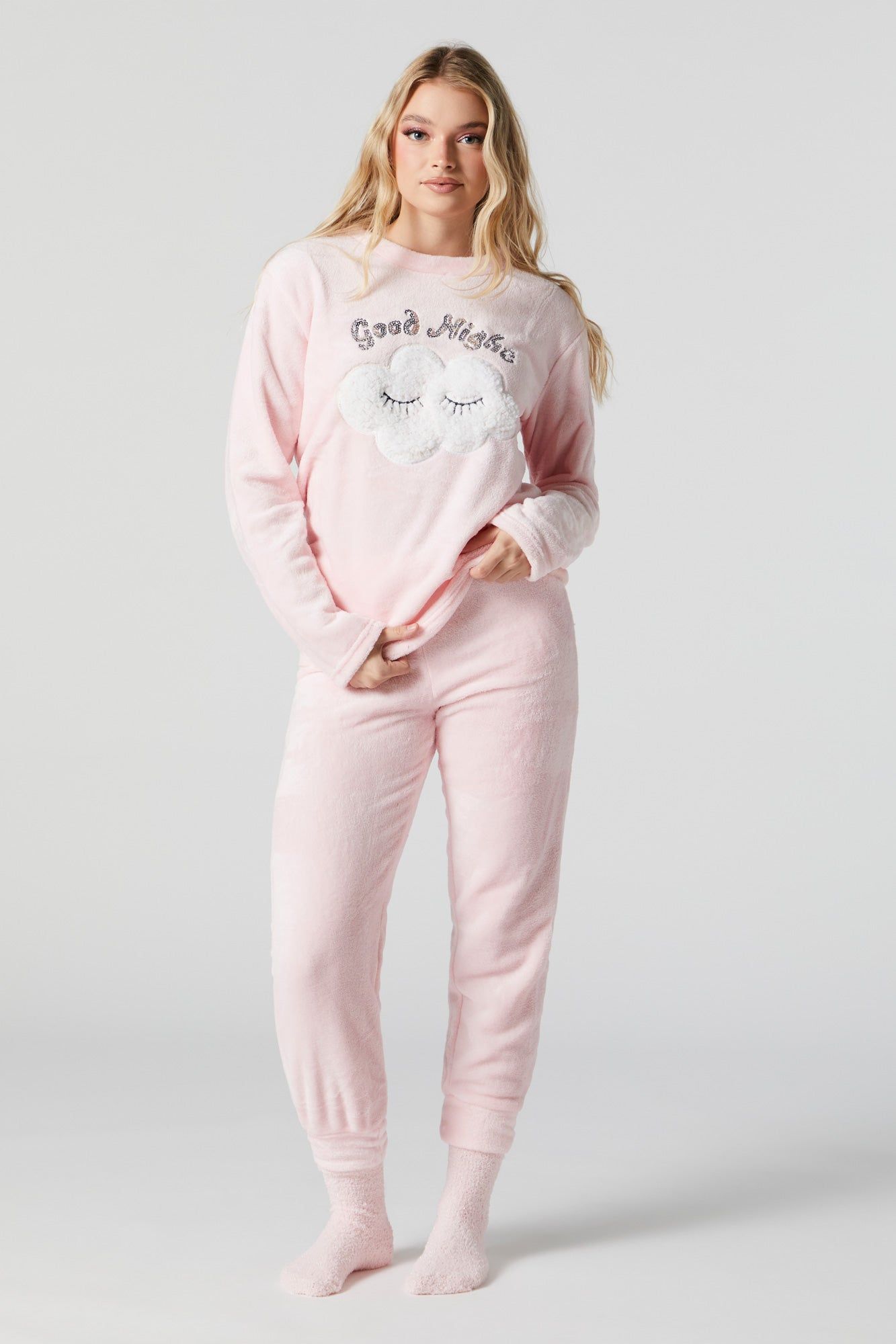 Plush Cloud 3 Piece Pajama Set sold by Urban Planet