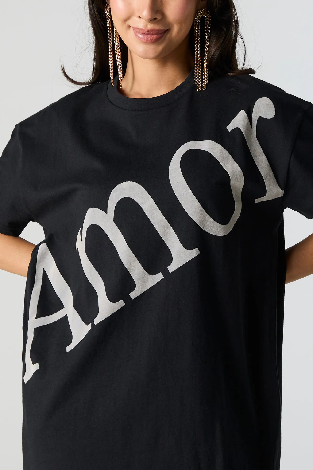Amor Graphic Oversized T-Shirt sold by Urban Planet
