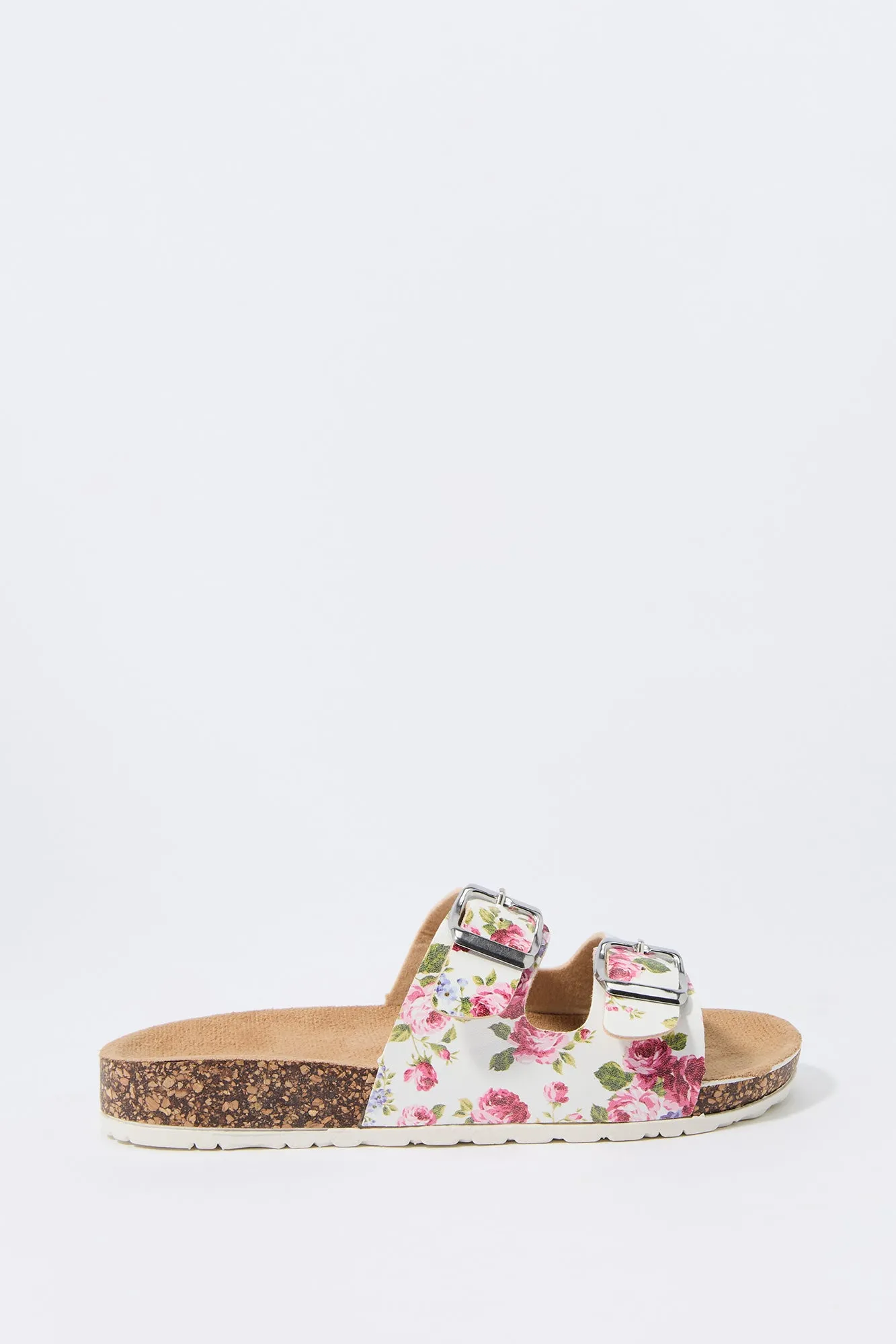 Girls Rose Print Buckled Cork Sandal sold by Urban Planet product image thumbnail 2