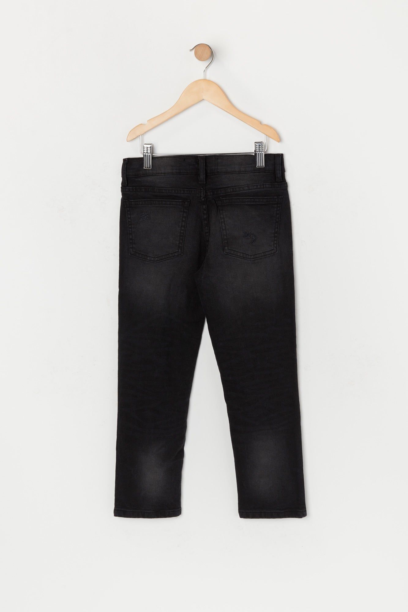 Jean ajusté d'aspect usé délavé noir pour garçon sold by Urban Planet product image thumbnail 2