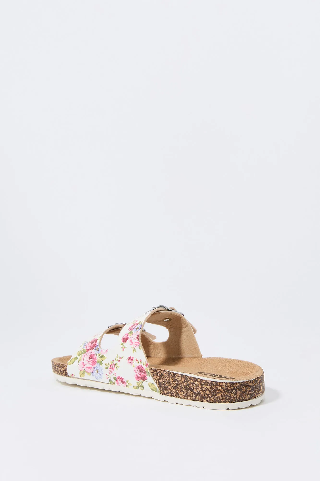 Girls Rose Print Buckled Cork Sandal sold by Urban Planet product image thumbnail 4