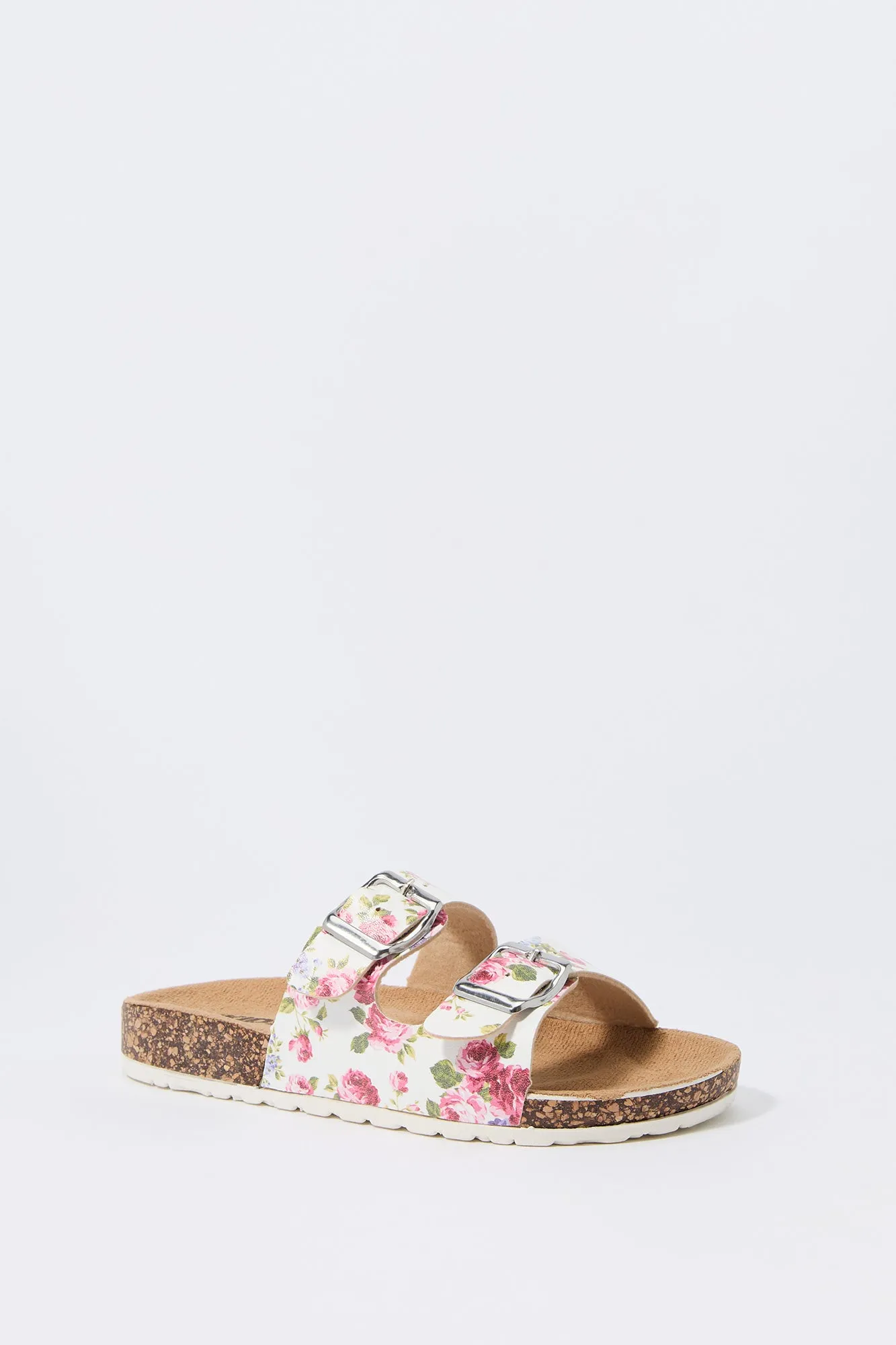 Girls Rose Print Buckled Cork Sandal sold by Urban Planet product image thumbnail 3