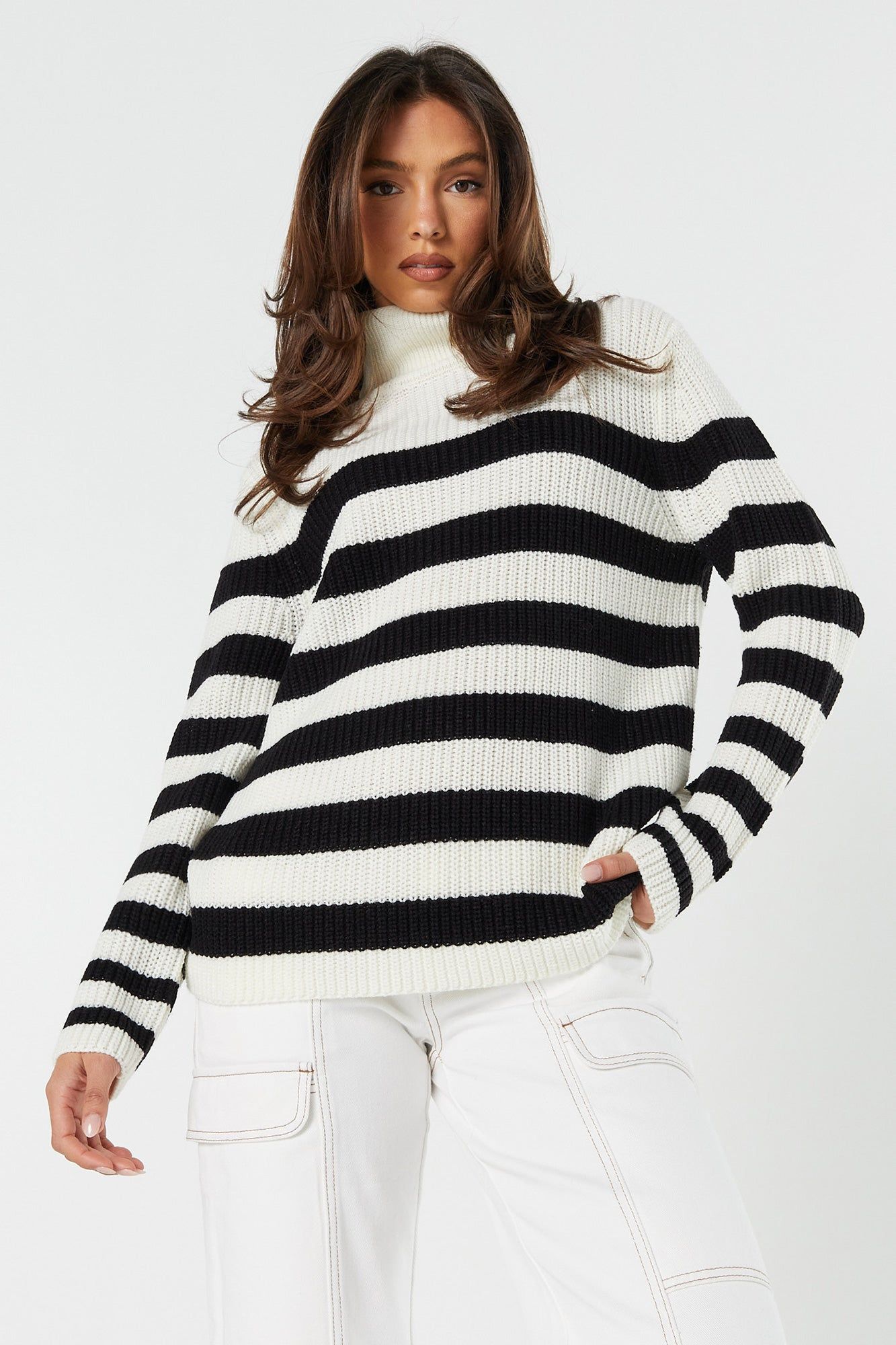 Striped Knit Turtleneck sold by Urban Planet product image thumbnail 4