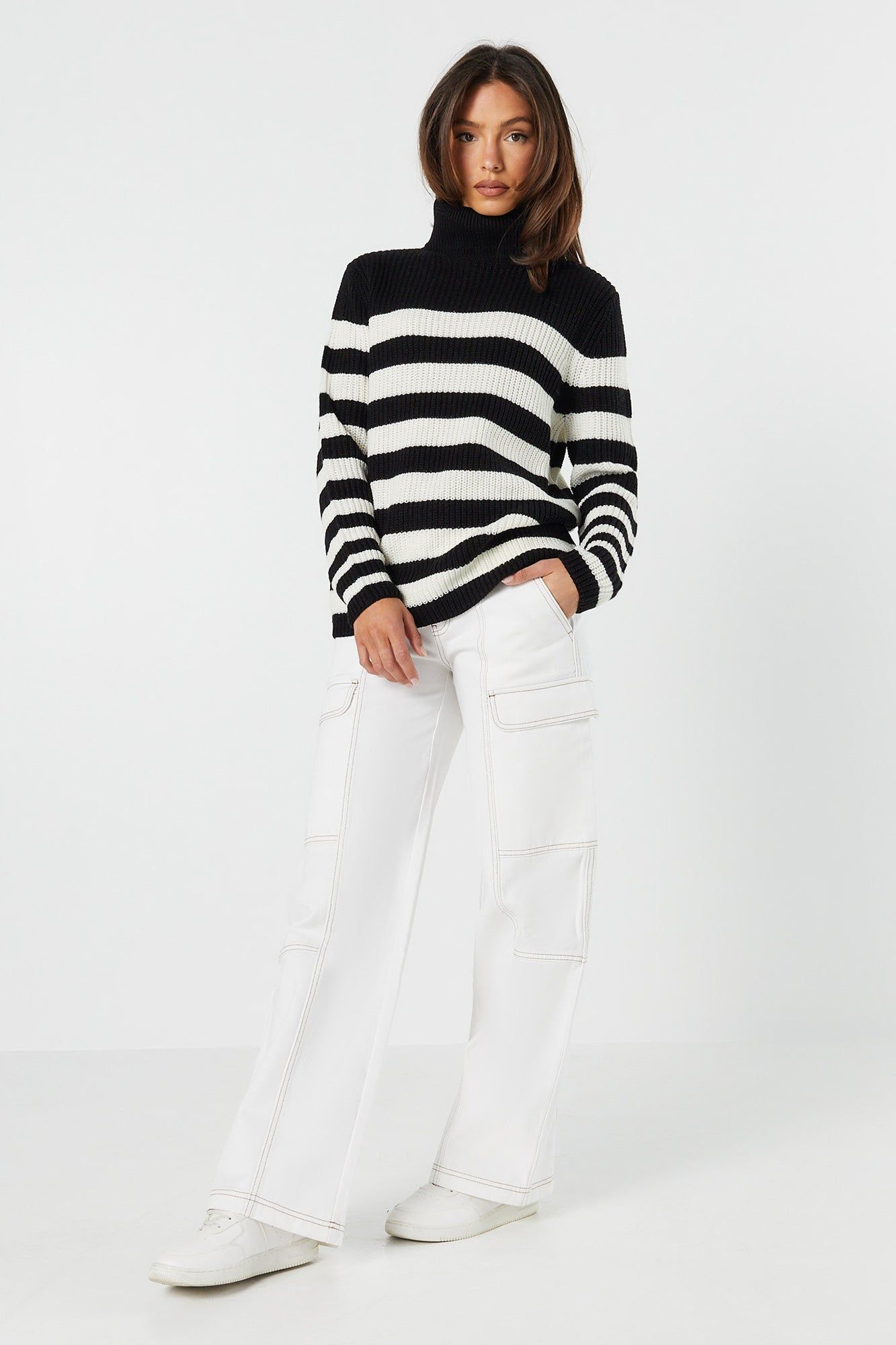 Striped Knit Turtleneck sold by Urban Planet product image thumbnail 3