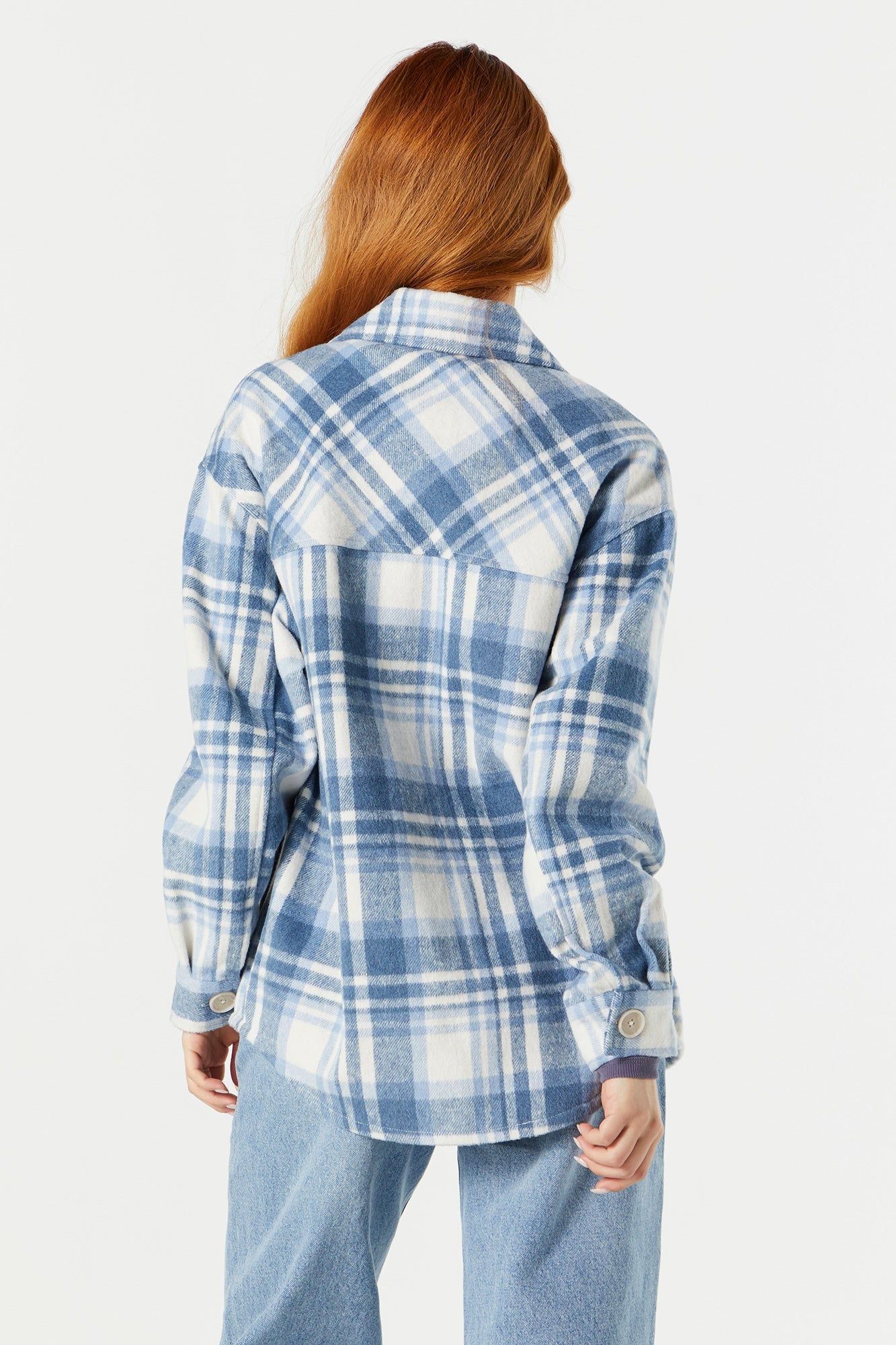 Blouson-chemisier à carreaux bleu sold by Urban Planet product image thumbnail 2