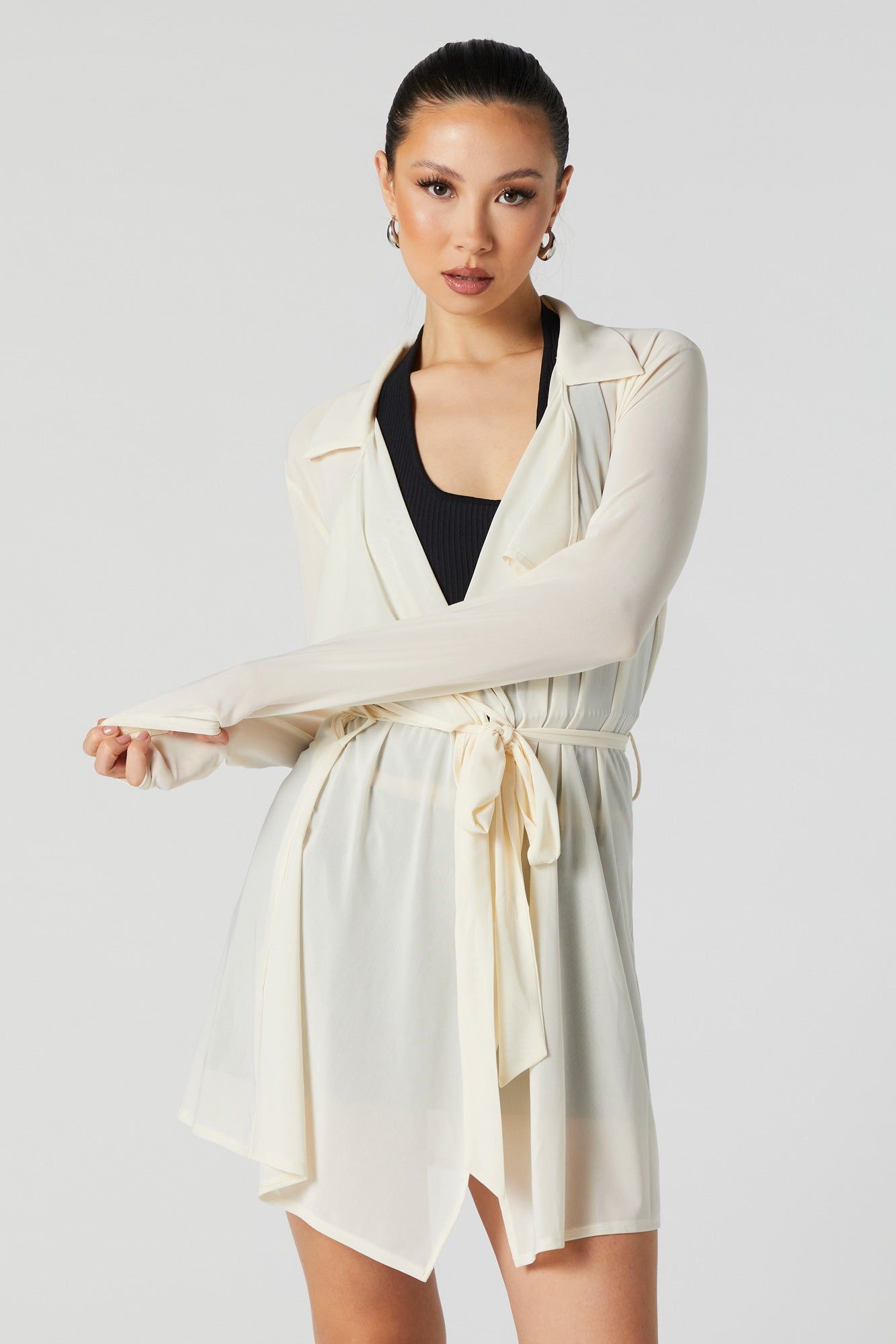 Cardigan en filet avec ceinture sold by Urban Planet product image thumbnail 5