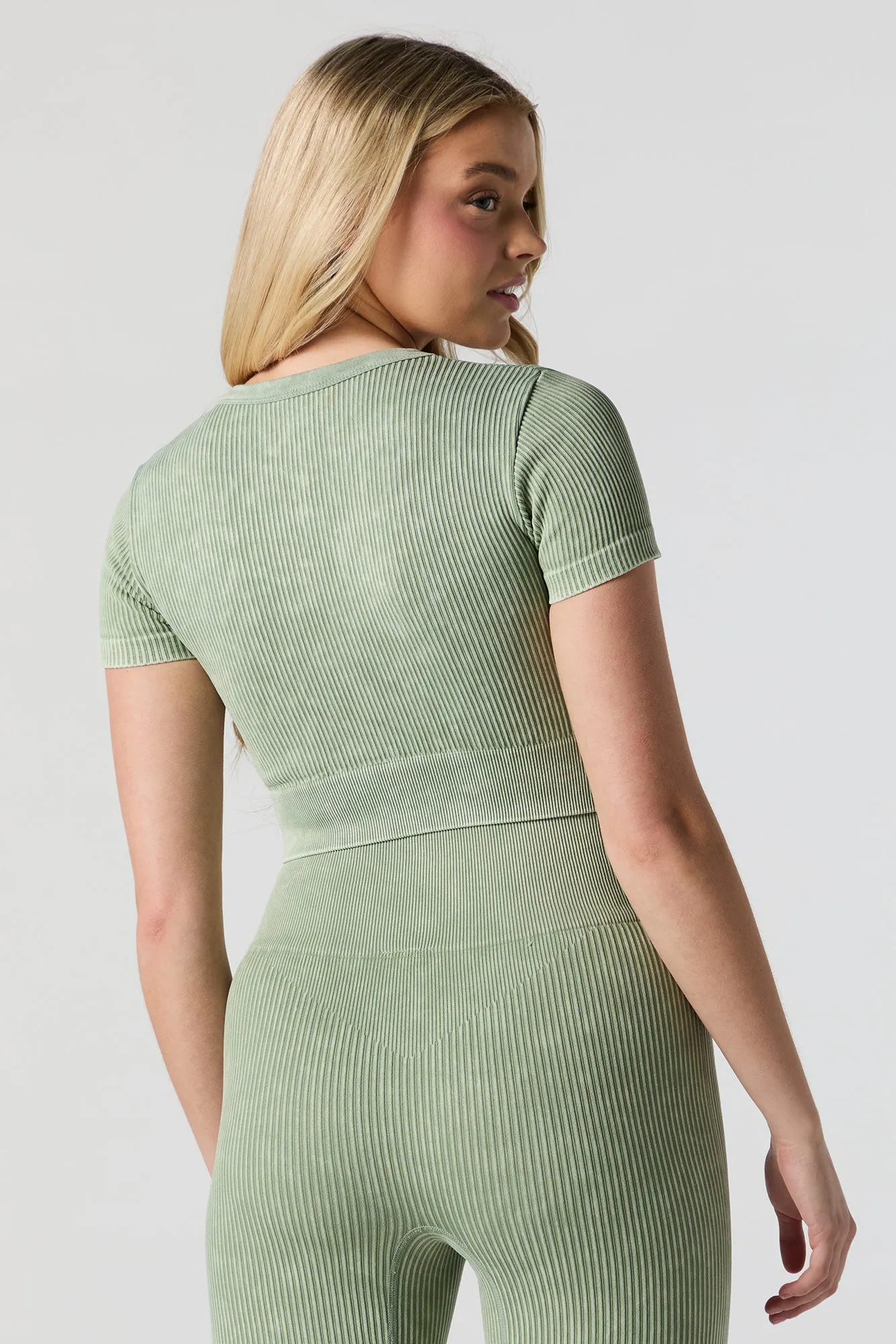 Sommer Ray Washed Seamless Ribbed Cropped T-Shirt sold by Urban Planet product image thumbnail 2