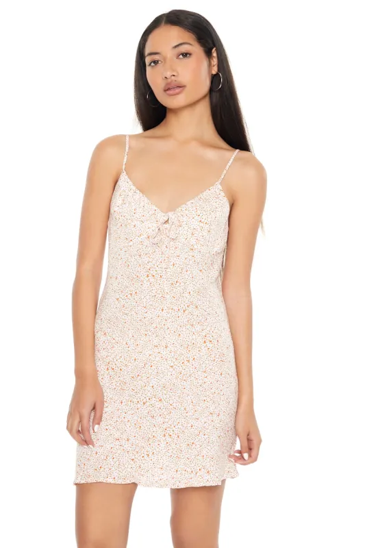 Ditsy Floral Print V-Neck Mini Dress sold by Urban Planet