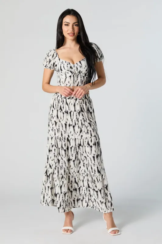 Jupe maxi volantée nouée-teinte sold by Urban Planet