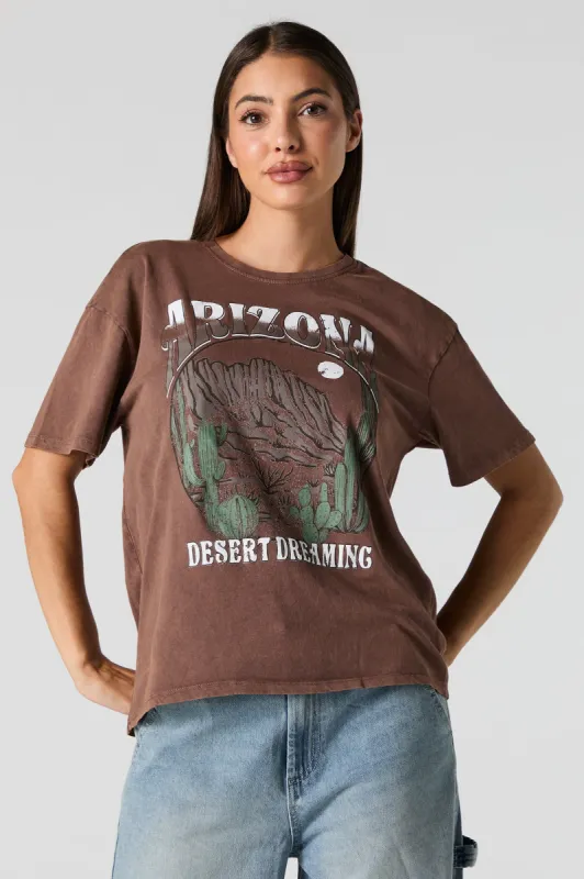 T-shirt de coupe garçonne délavé à imprimé Arizona sold by Urban Planet