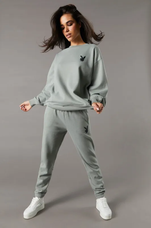 Pantalon de jogging en molleton rose avec motif brodé Playboy sold by Urban Planet