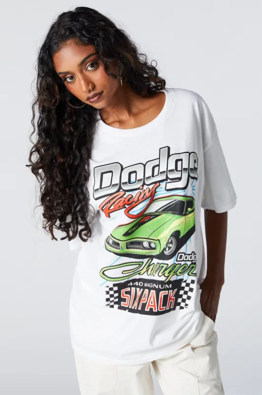 T-shirt de coupe garçonne à imprimé Dodge Racing sold by Urban Planet