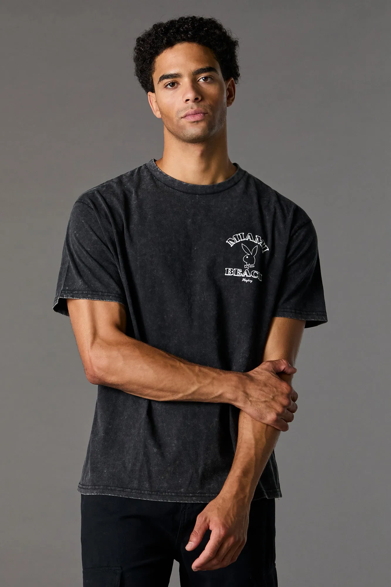 T-shirt délavé à imprimé Playboy Miami Beach sold by Urban Planet product image thumbnail 2