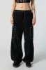 Black with White Stitching Parachute Cargo Pant sold by Urban Planet