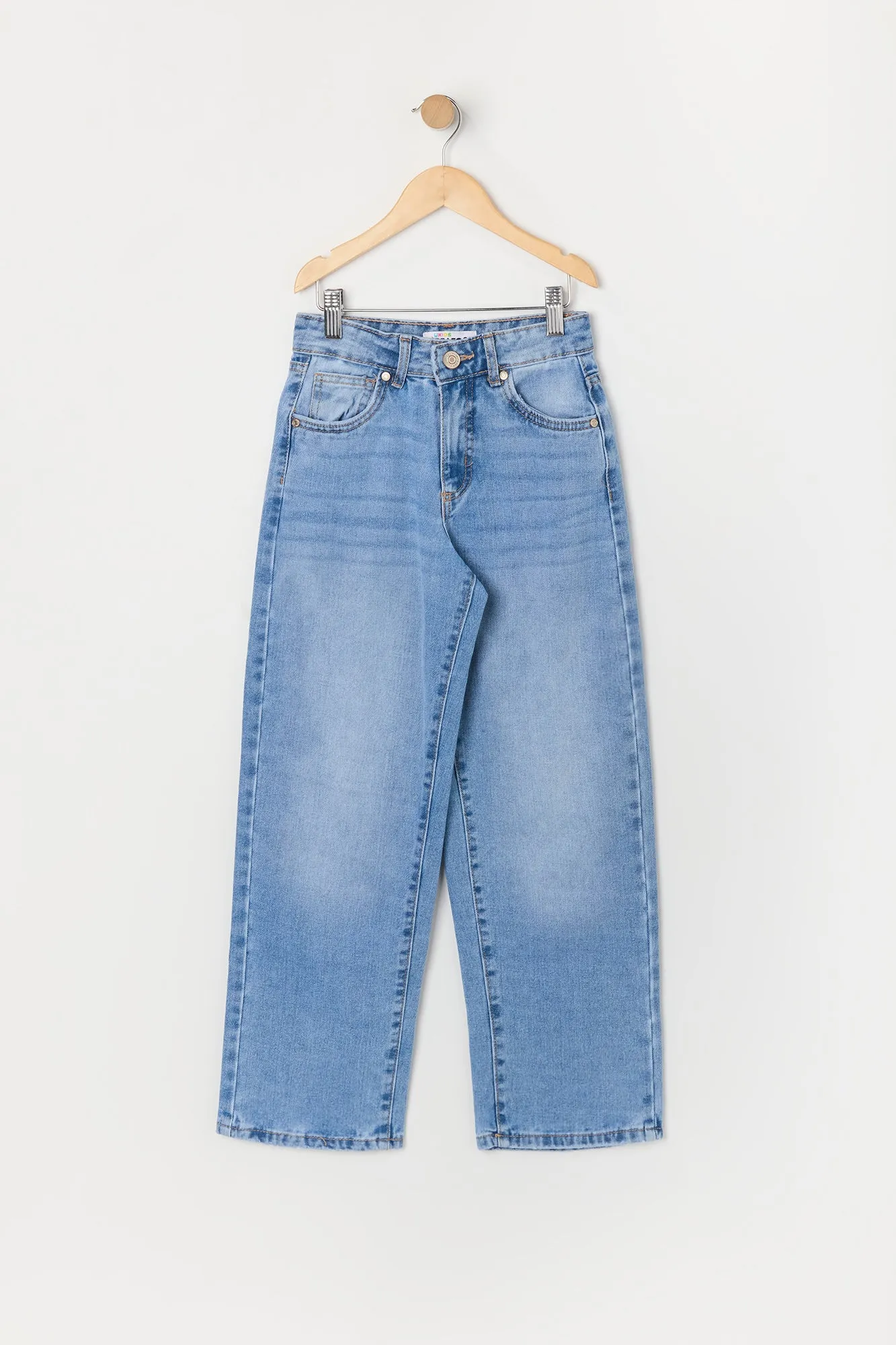 Jean à jambe large délavé pour fille sold by Urban Planet product image thumbnail 5