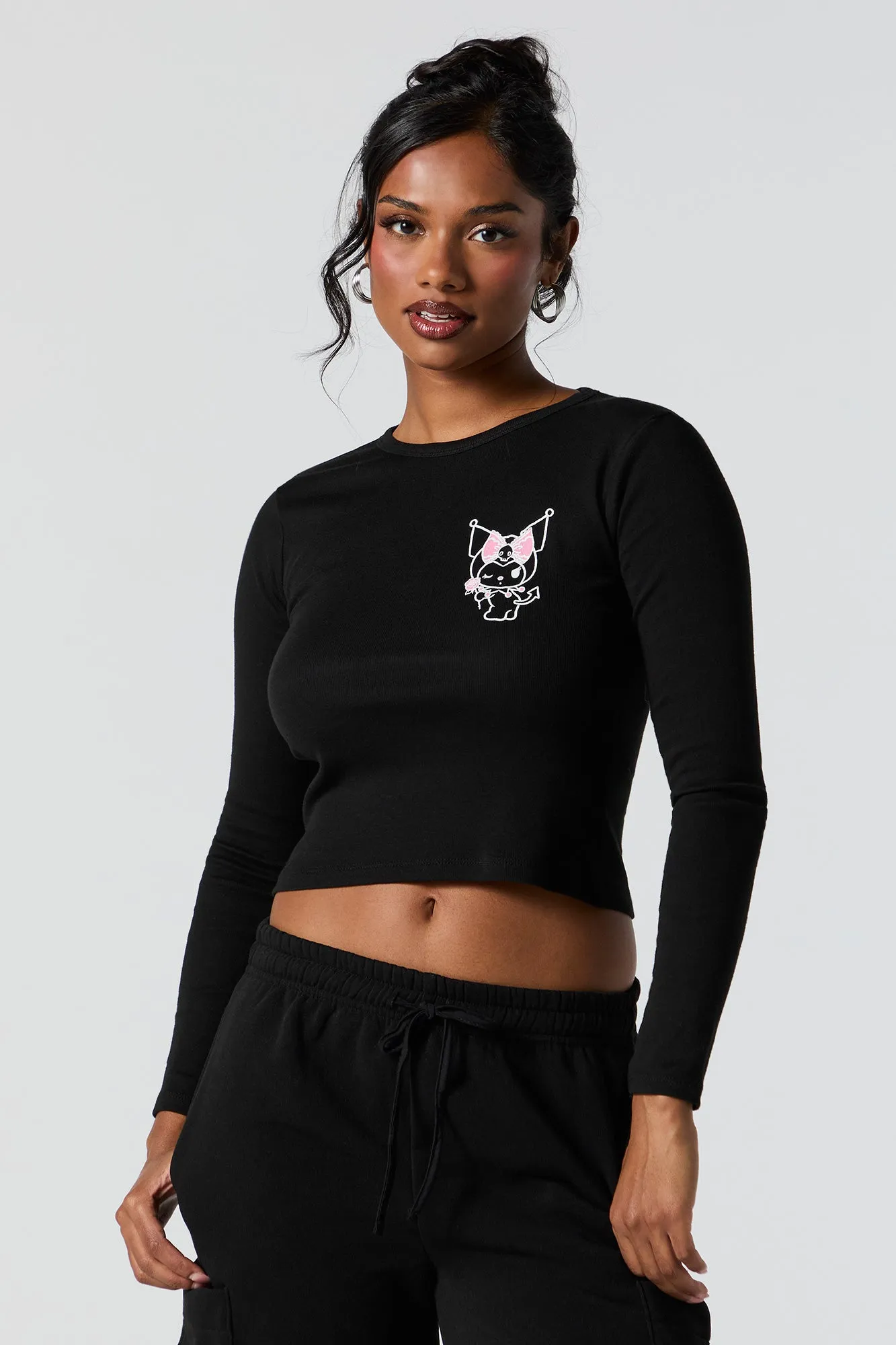 Kuromi Graphic Long Sleeve Top sold by Urban Planet