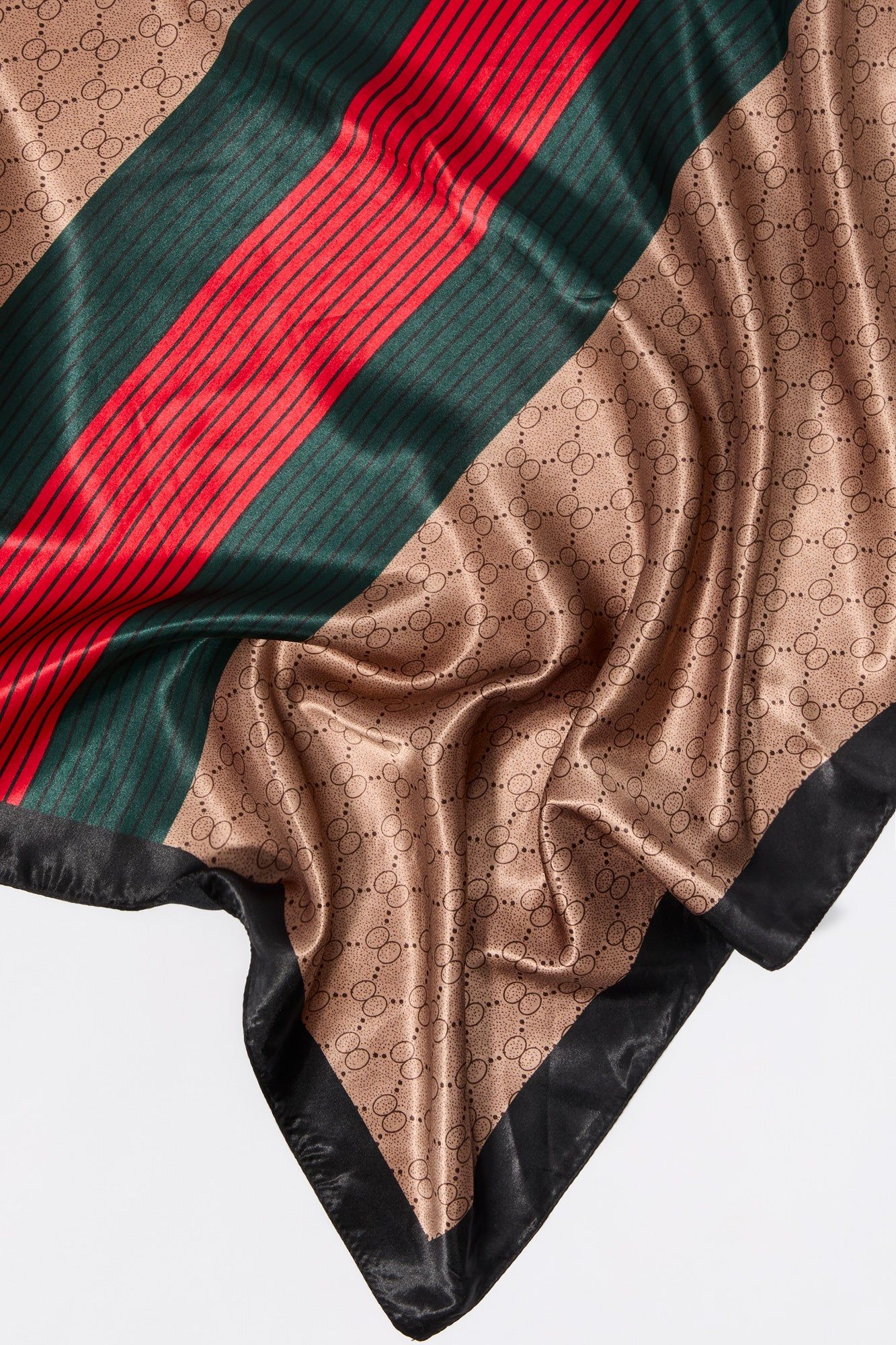 Striped Status Print Satin Multiway Scarf sold by Urban Planet