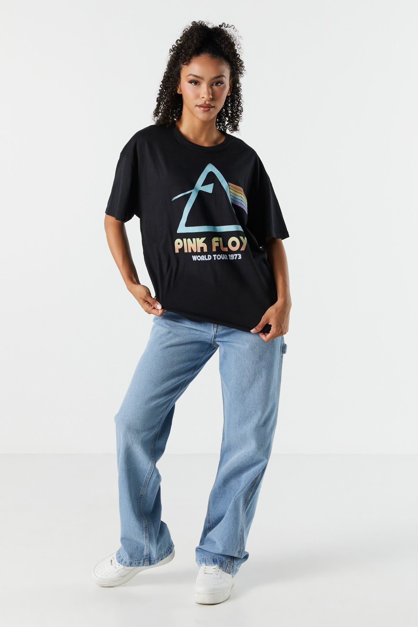 T-shirt de coupe garçonne à imprimé Pink Floyd sold by Urban Planet product image thumbnail 3