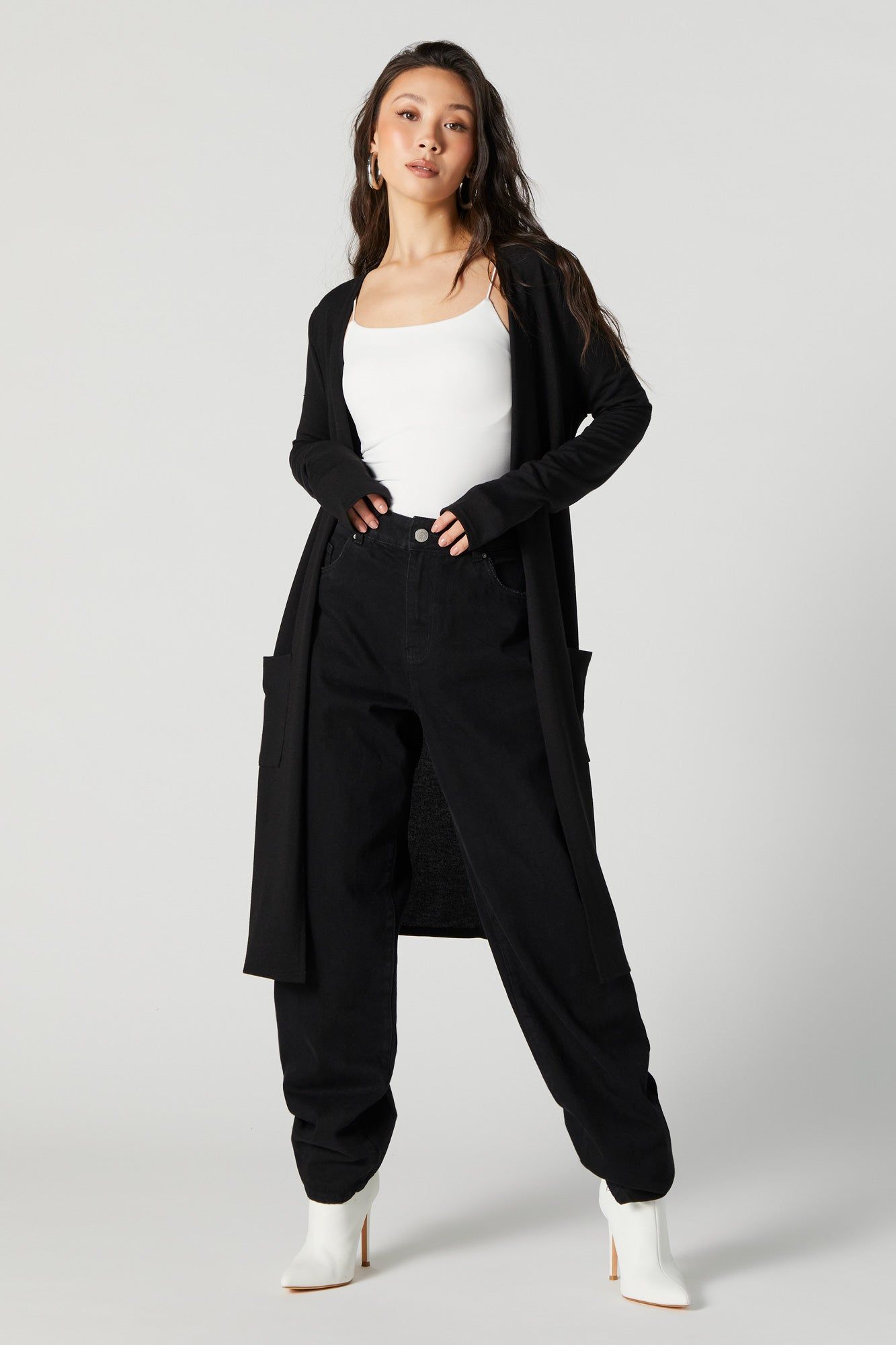 Long Sleeve Open Midi Cardigan sold by Urban Planet