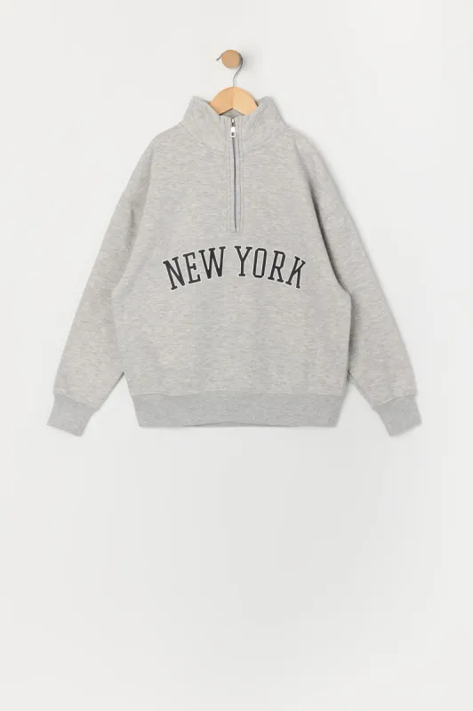 Boys Graphic Fleece Half Zip Sweatshirt sold by Urban Planet