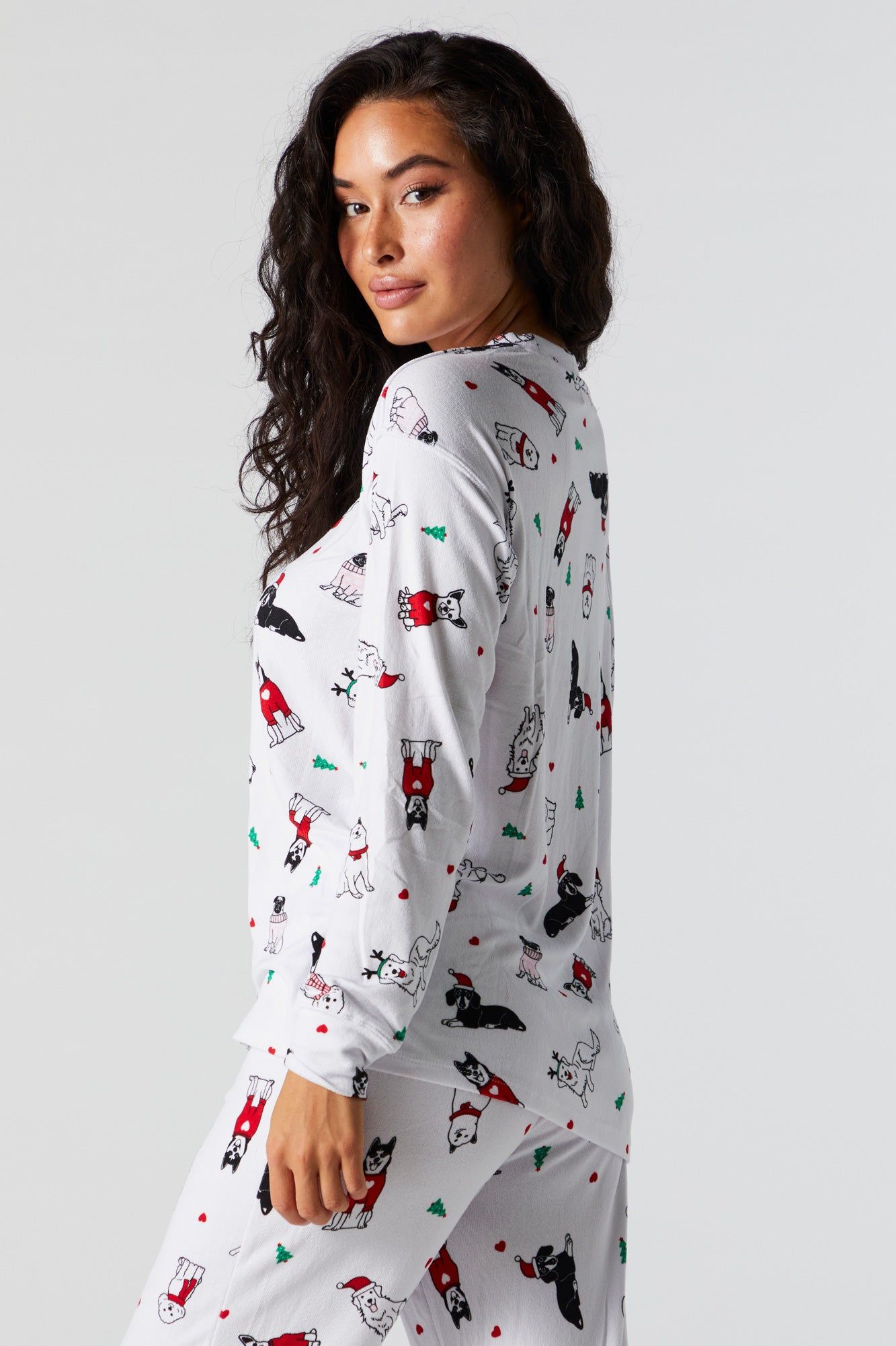 Dog Print 2 Piece Holiday Pajama Set sold by Urban Planet product image thumbnail 3