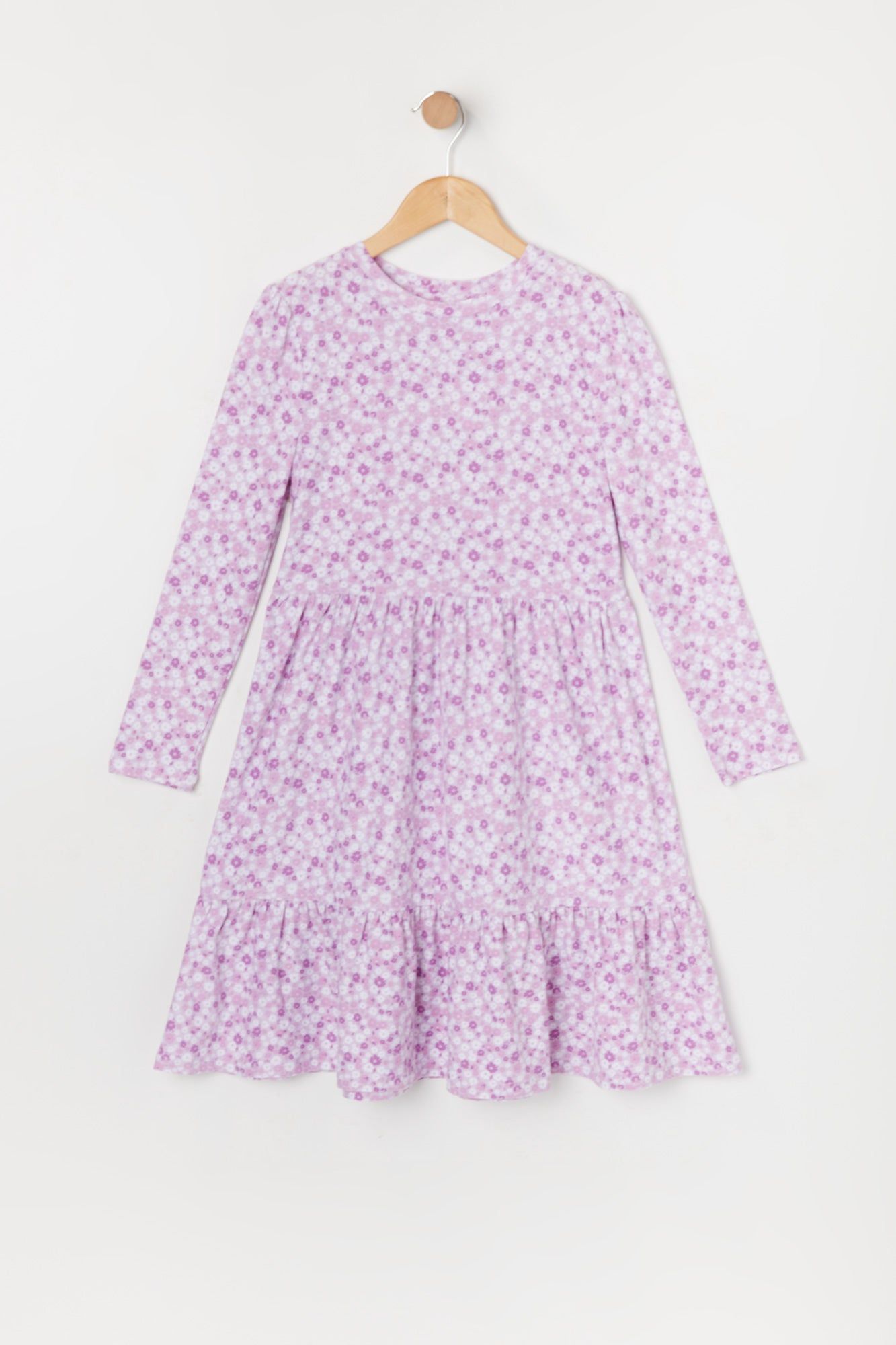 Girls Floral Tiered Long Sleeve Dress sold by Urban Planet