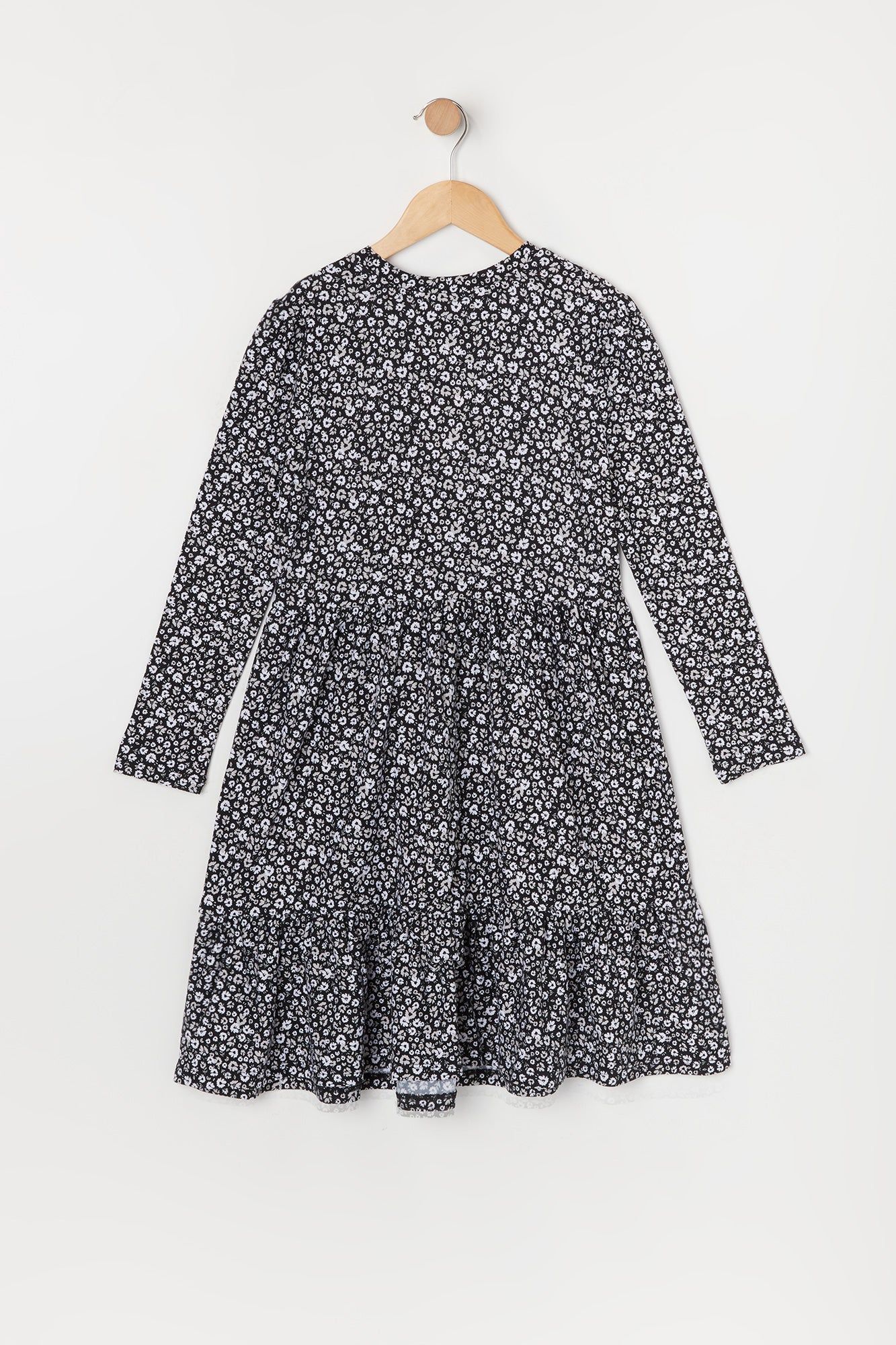 Girls Floral Tiered Long Sleeve Dress sold by Urban Planet product image thumbnail 4