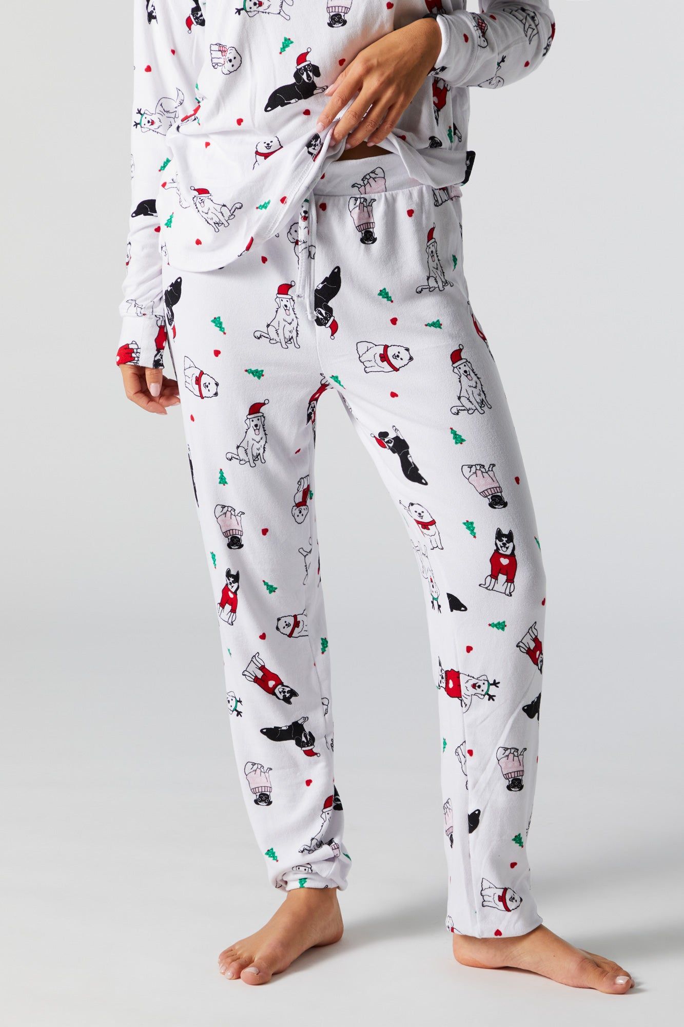 Dog Print 2 Piece Holiday Pajama Set sold by Urban Planet product image thumbnail 4