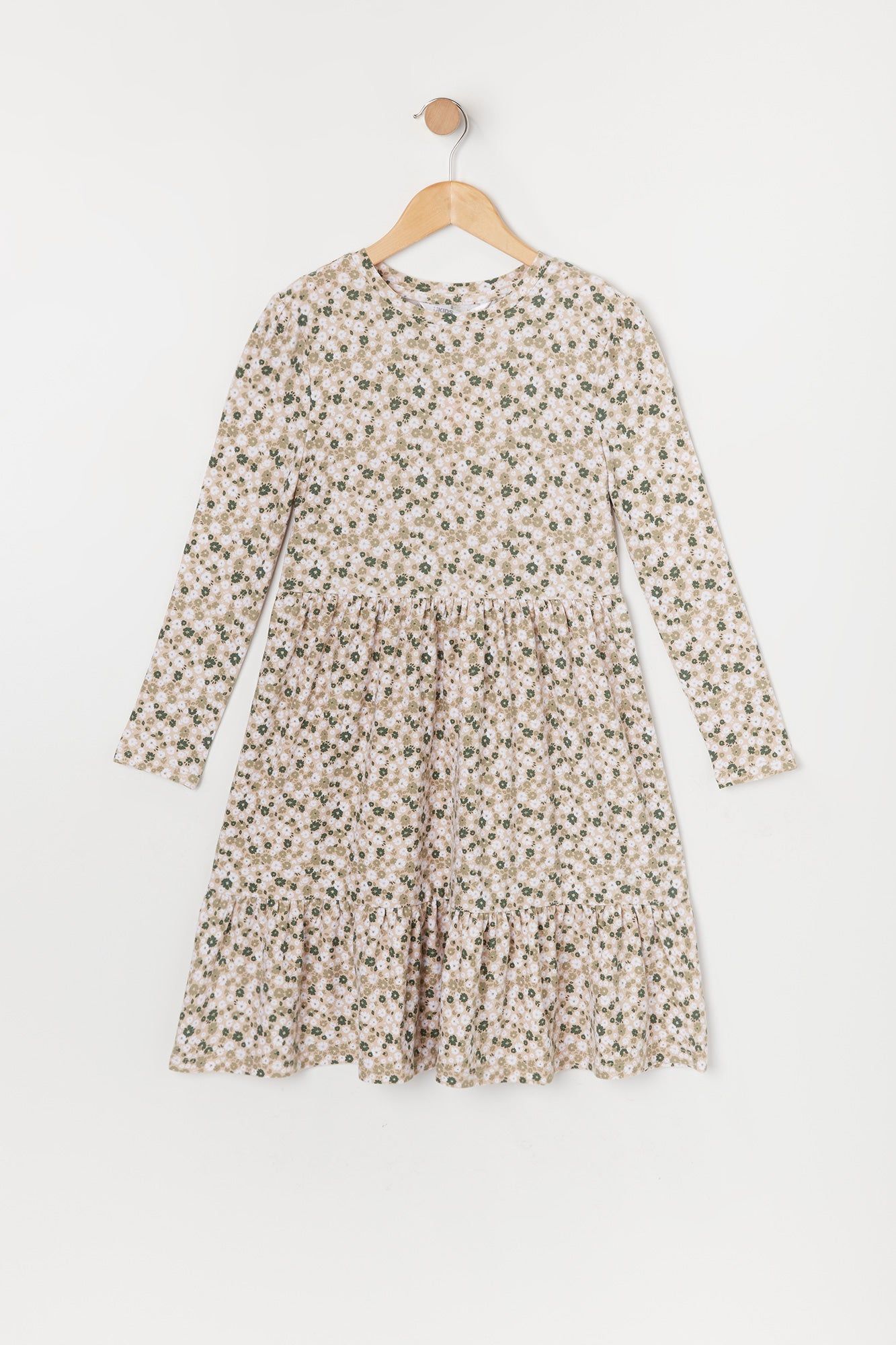Girls Floral Tiered Long Sleeve Dress sold by Urban Planet product image thumbnail 5