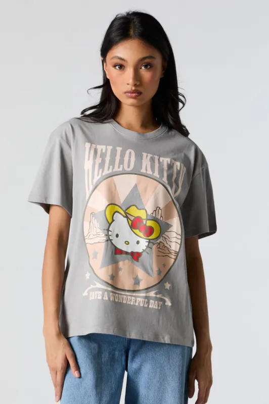 Cowgirl Hello Kitty Graphic Boyfriend T-Shirt sold by Urban Planet