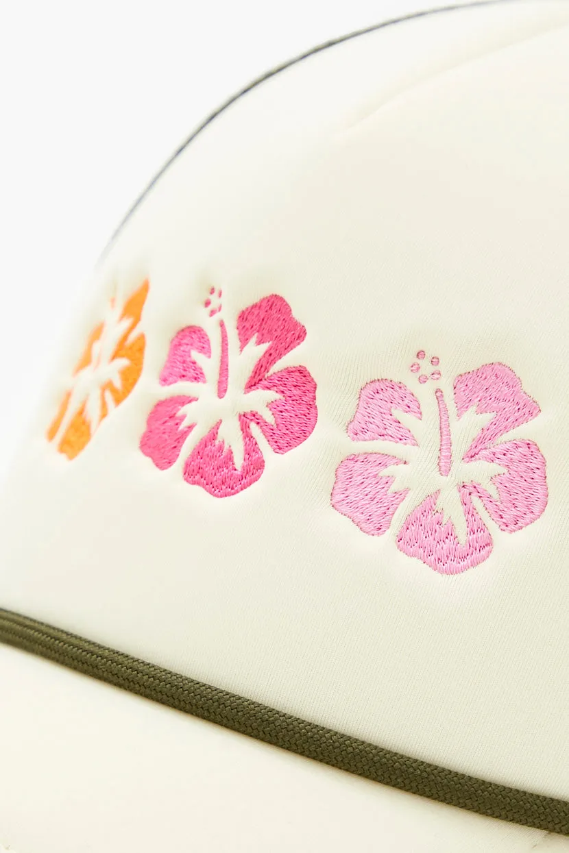 Hawaiian Flower Embroidered Trucker Hat sold by Urban Planet product image thumbnail 4