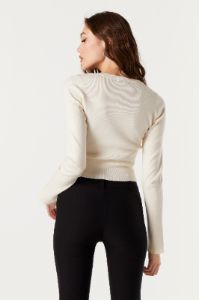 V-Neck Cropped Knit Sweater sold by Urban Planet