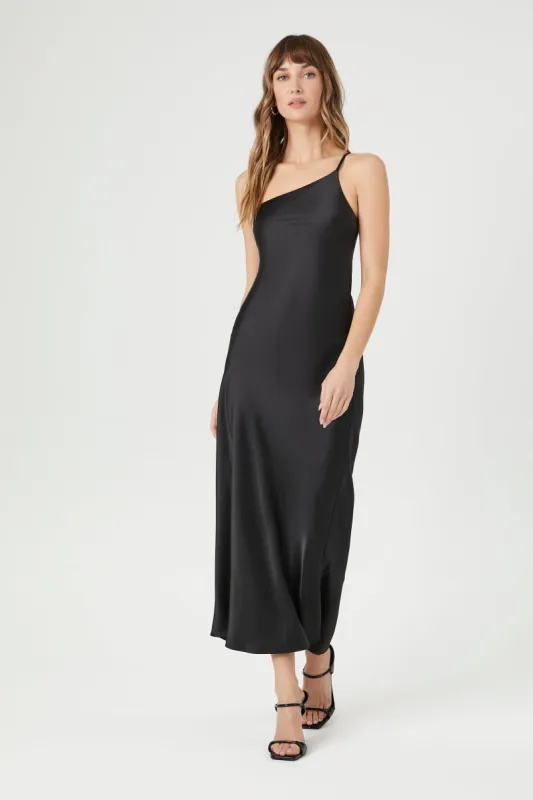 Robe maxi à épaule unique en satin sold by Urban Planet