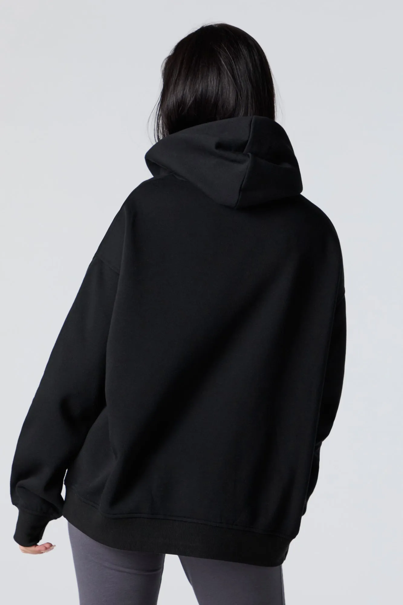 Oversized Solid Fleece Hoodie sold by Urban Planet product image thumbnail 5
