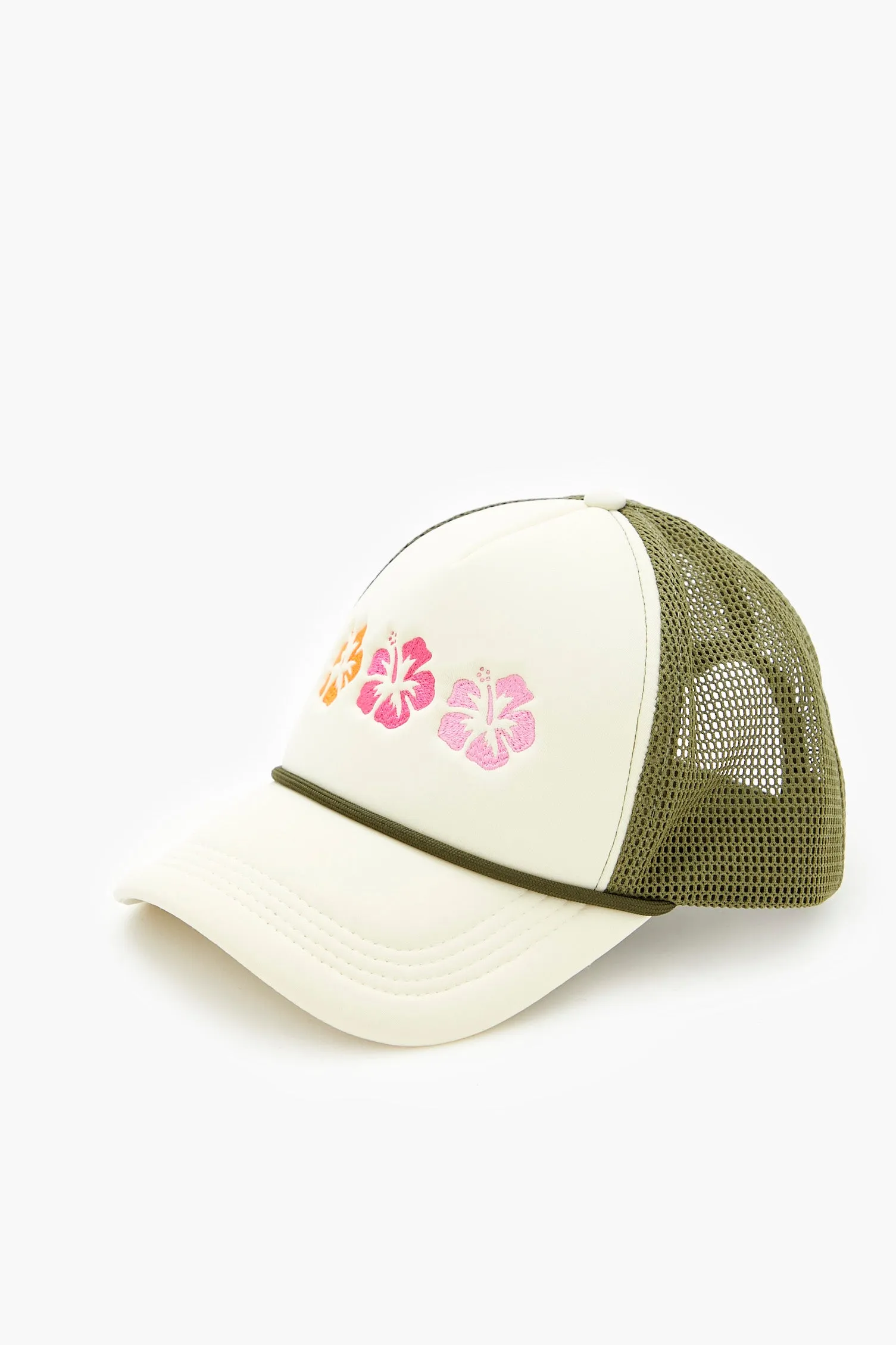 Hawaiian Flower Embroidered Trucker Hat sold by Urban Planet product image thumbnail 2