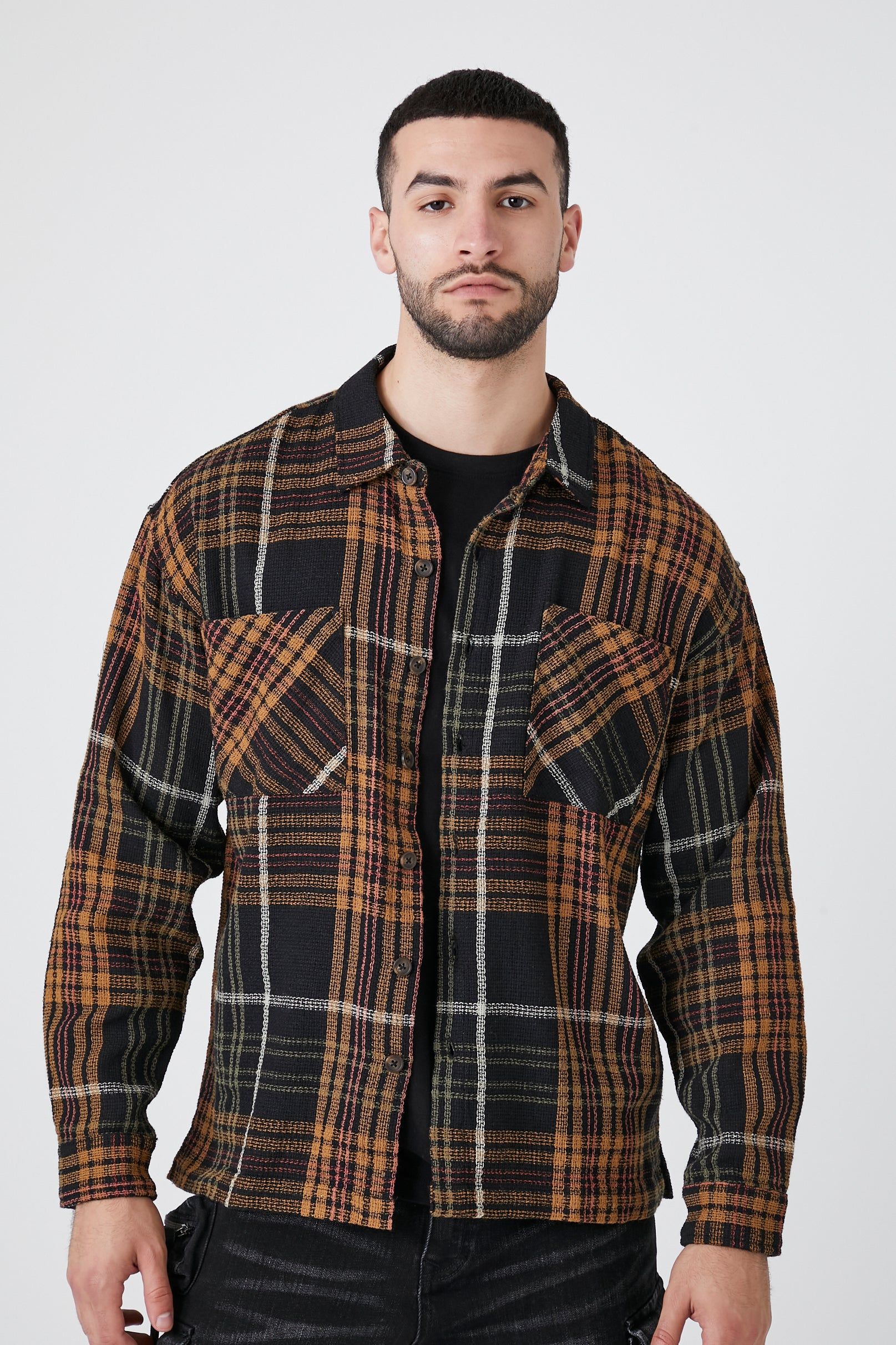 Haut boutonné texturé à carreaux sold by Urban Planet product image thumbnail 7