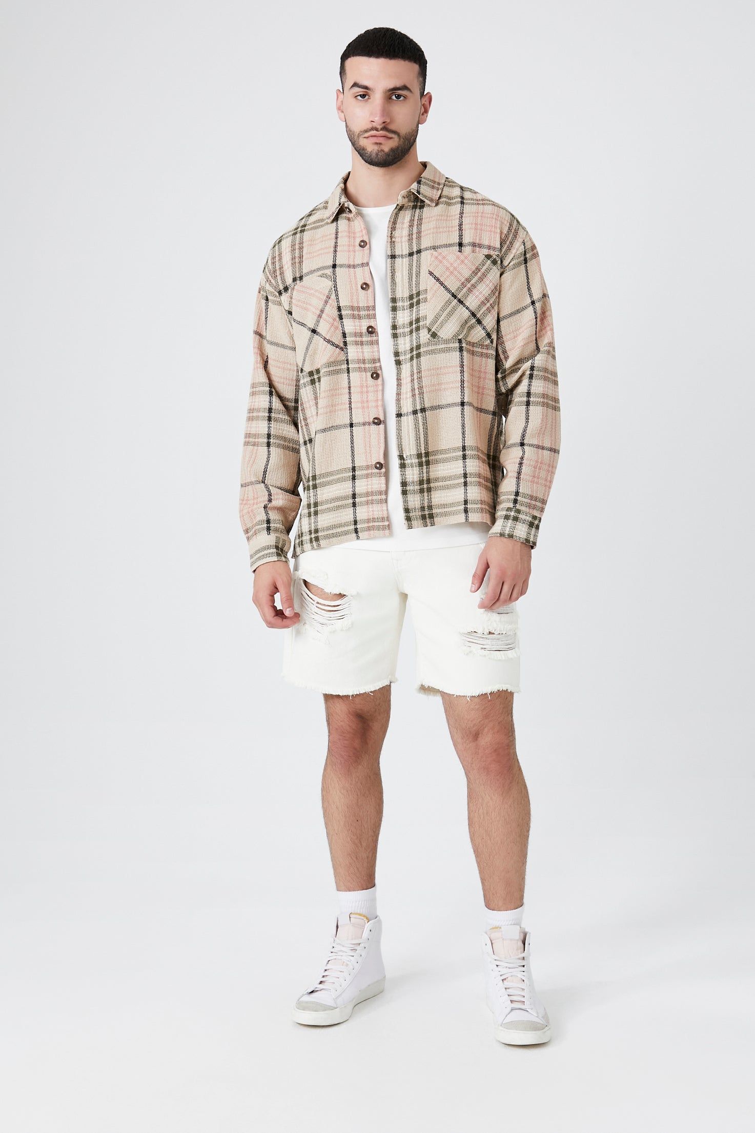 Haut boutonné texturé à carreaux sold by Urban Planet product image thumbnail 4