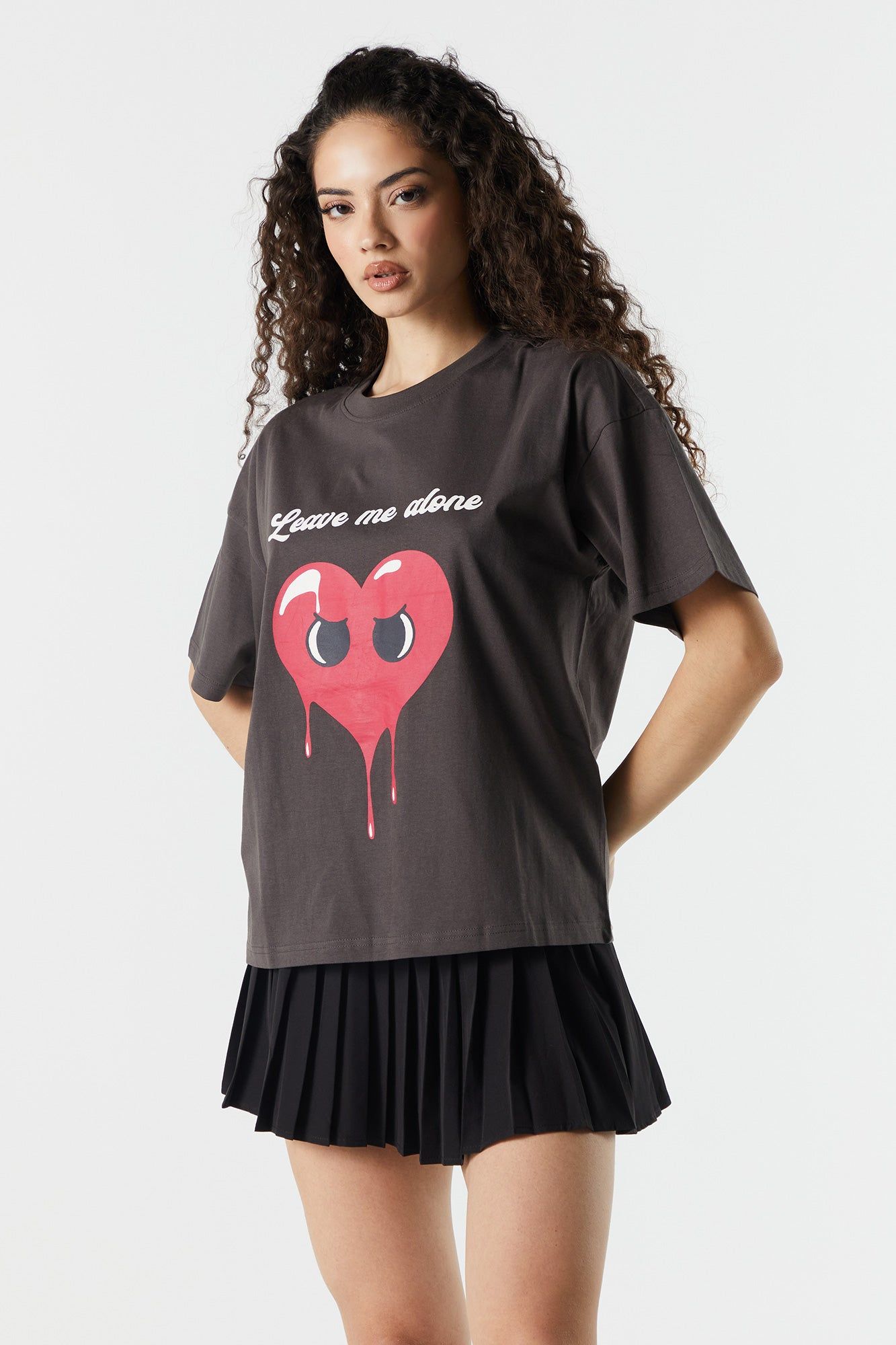 Leave Me Alone Graphic Boyfriend T-Shirt sold by Urban Planet