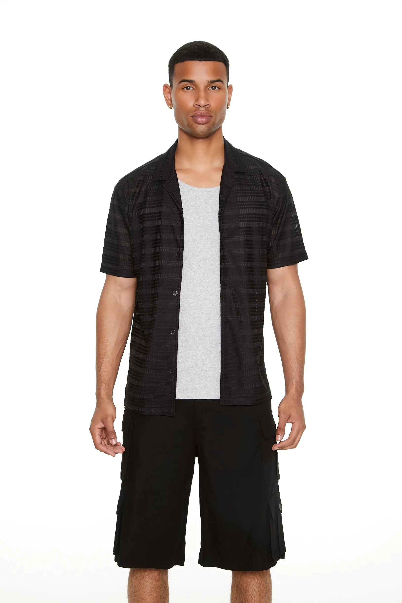 Haut boutonné rayé ton sur ton sold by Urban Planet product image thumbnail 4