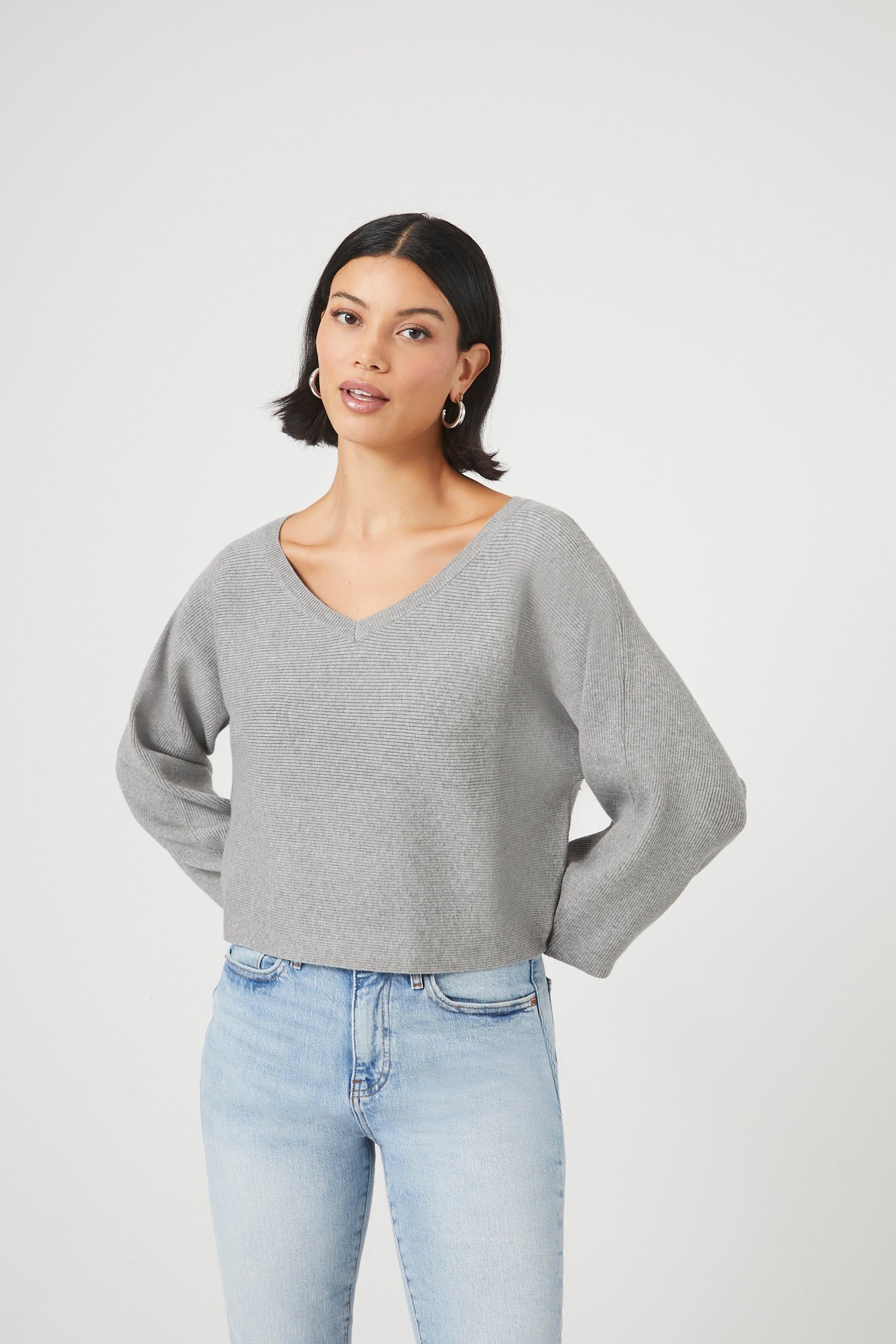 Ribbed V-Neck Sweater sold by Urban Planet