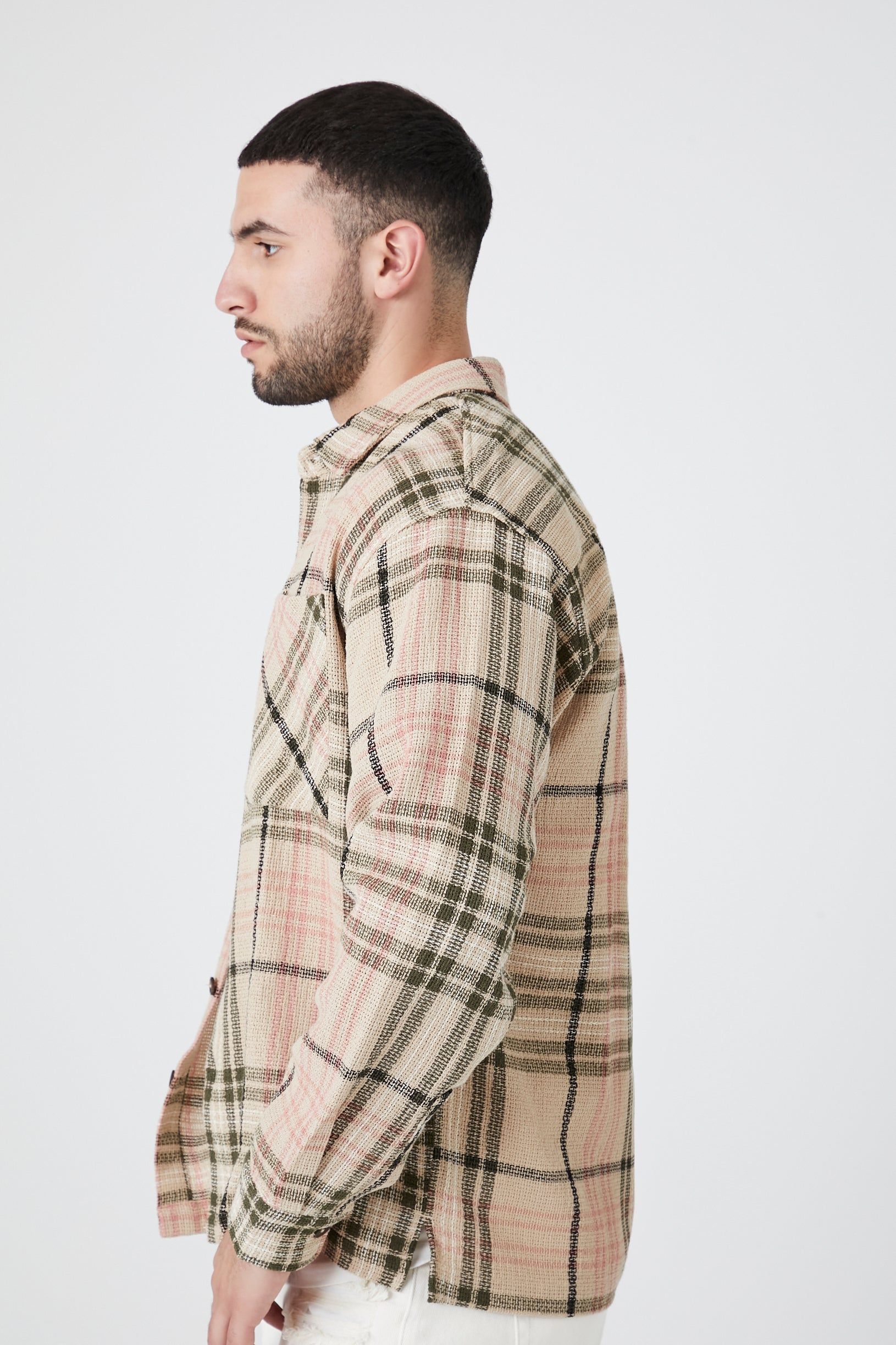 Haut boutonné texturé à carreaux sold by Urban Planet product image thumbnail 3