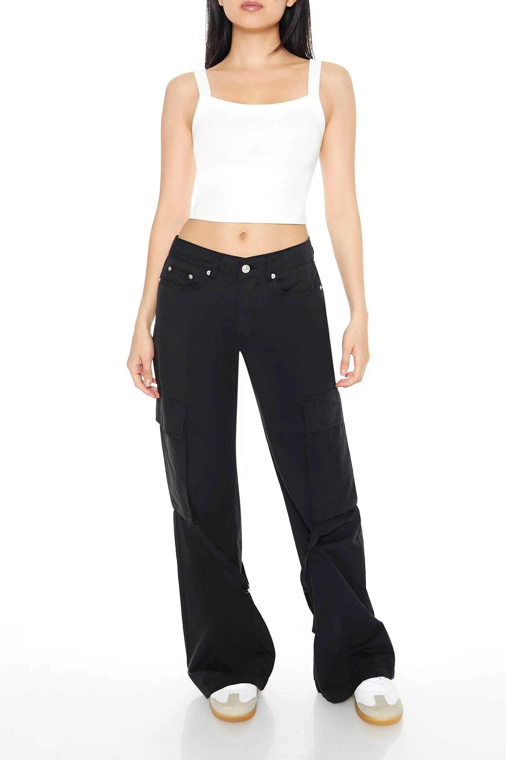 Mid Rise D-Ring Wide Leg Cargo Pant sold by Urban Planet