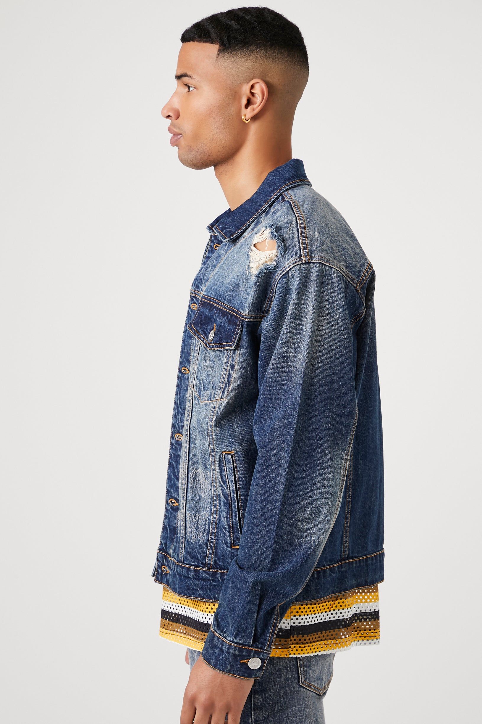 Blouson de style camionneur d'aspect usé délavé à la pierre sold by Urban Planet product image thumbnail 3