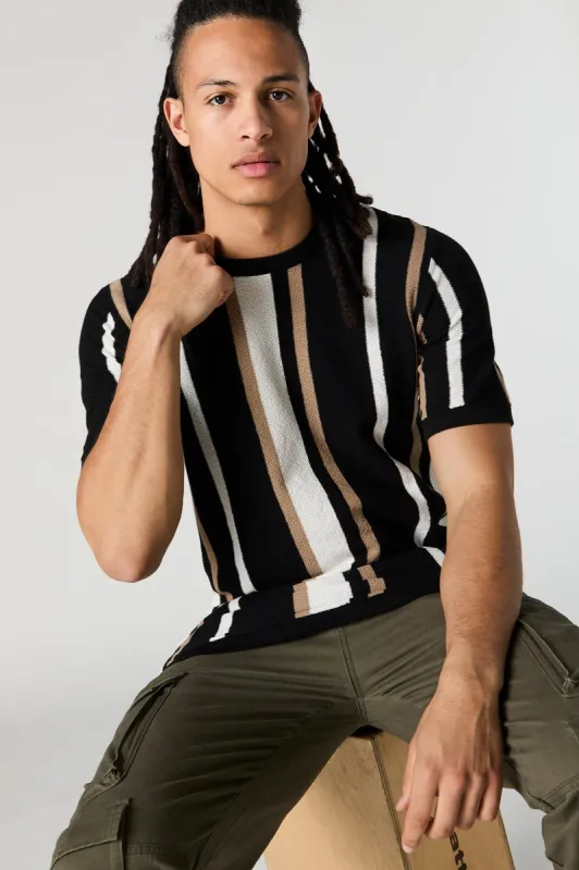 Striped Knit T-Shirt sold by Urban Planet